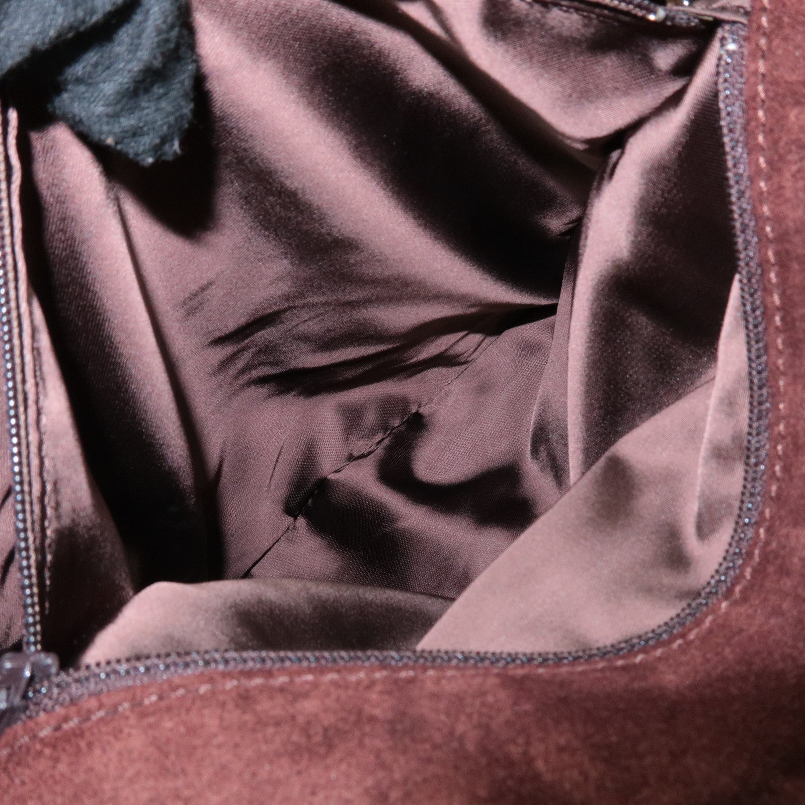 CHANEL COCO Mark Suede Leather Fringe Shoulder Bag Brown Used