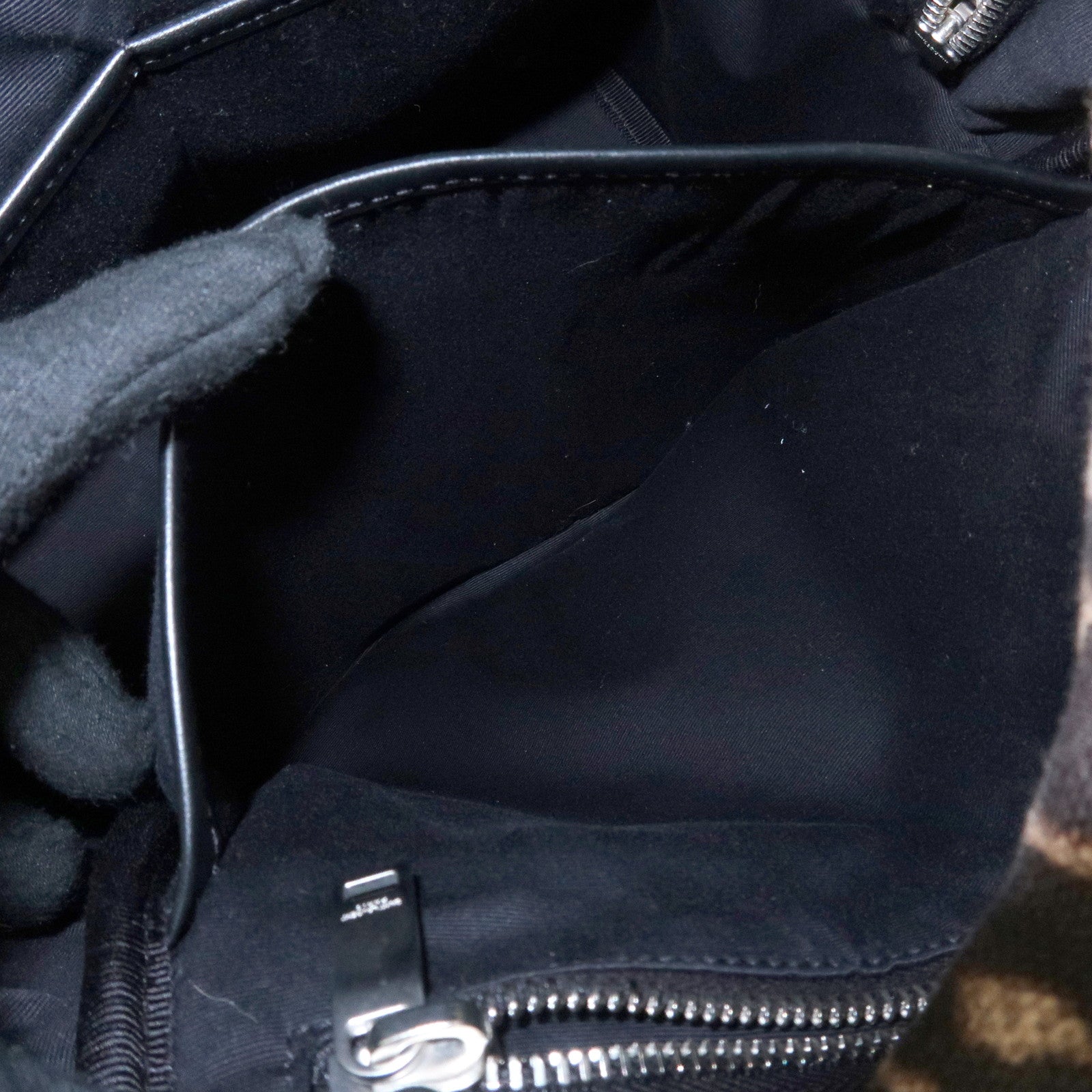 Saint Laurent Canvas Leather Back Pack Brown Beige Black Used