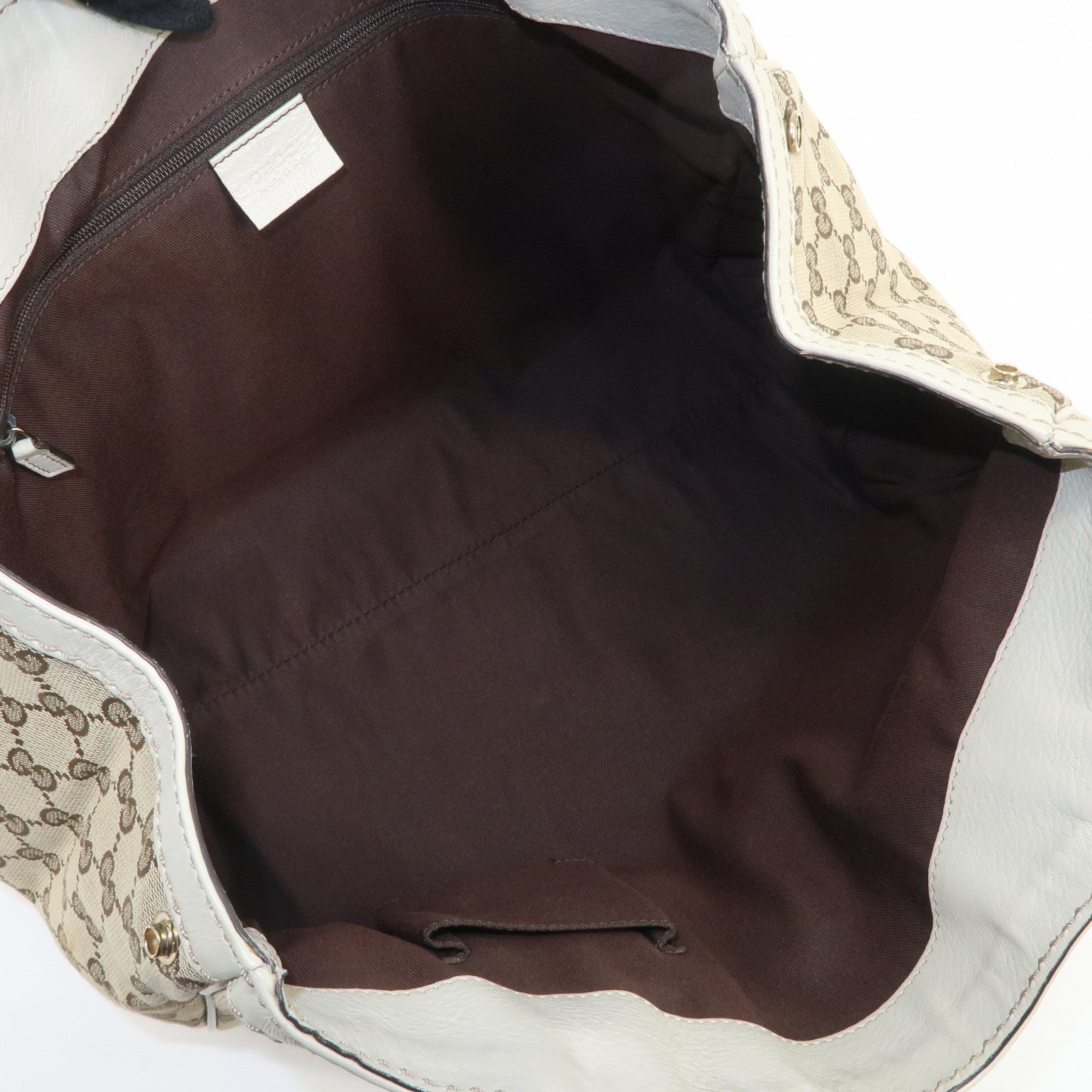 GUCCI Sherry GG Canvas Leather Hand Bag Beige Brown 233609 Used