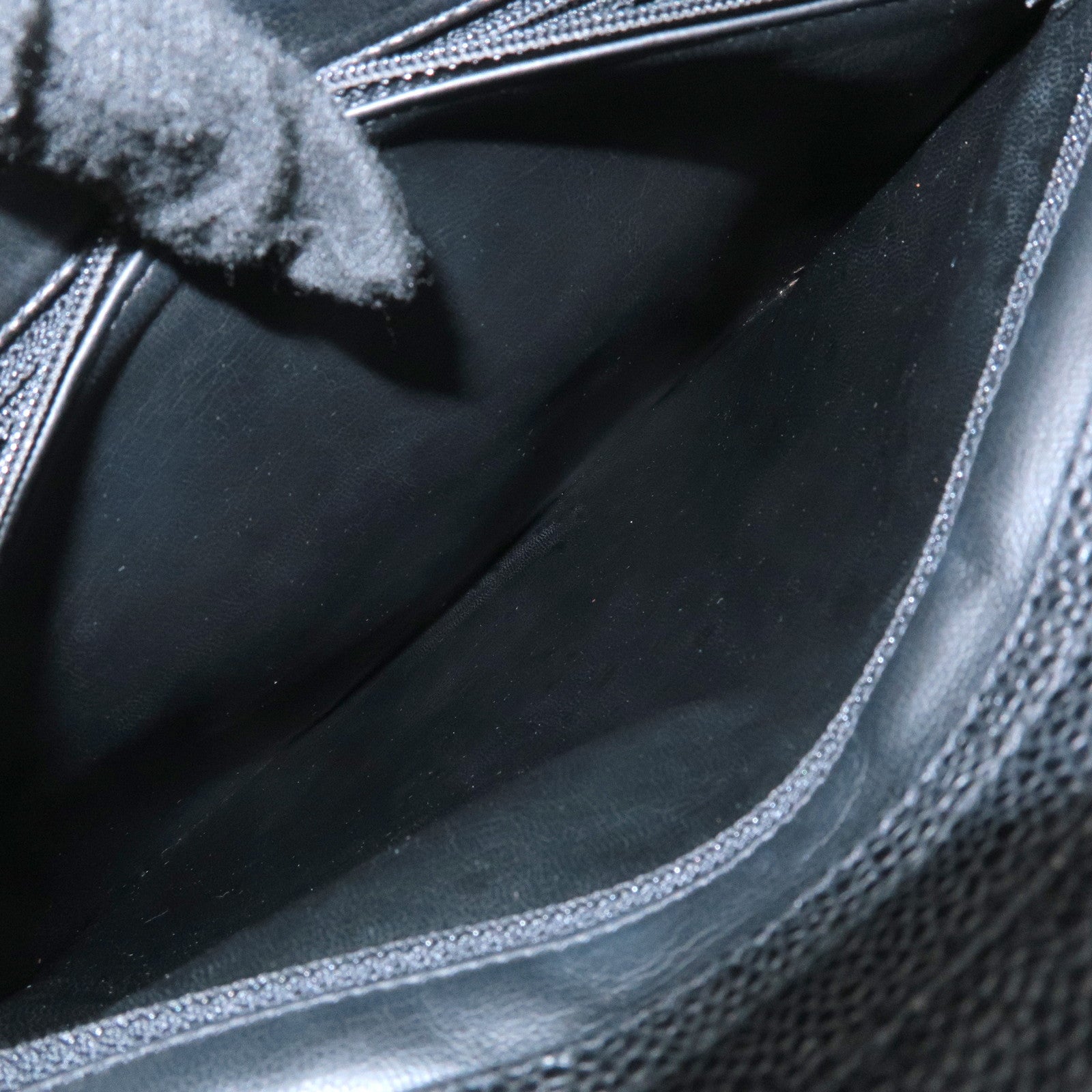 CHANEL Triple COCO Caviar Skin Tote Bag Black Gold Used