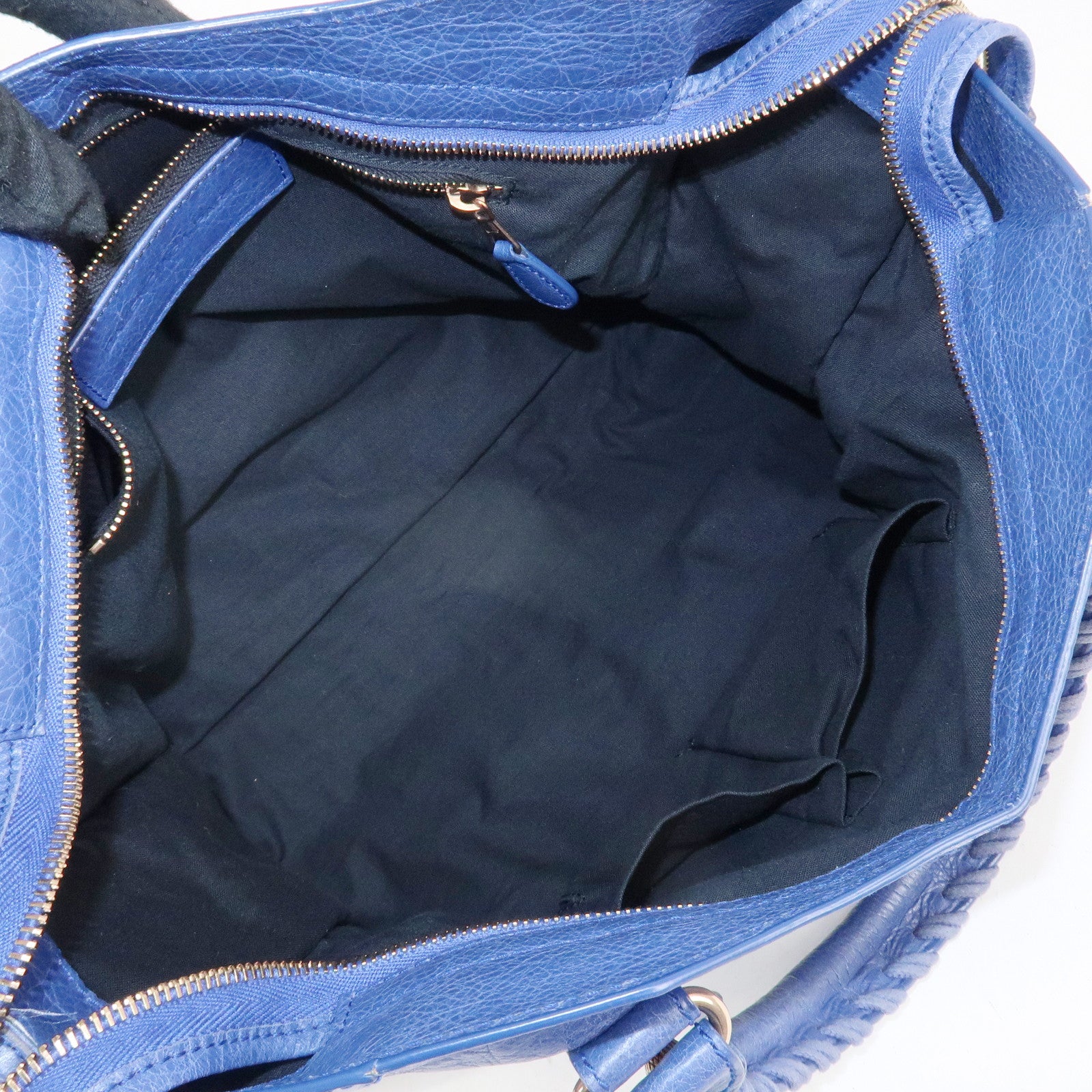 BALENCIAGA The Giant City Leather 2Way Hand Bag Blue 281770 Used