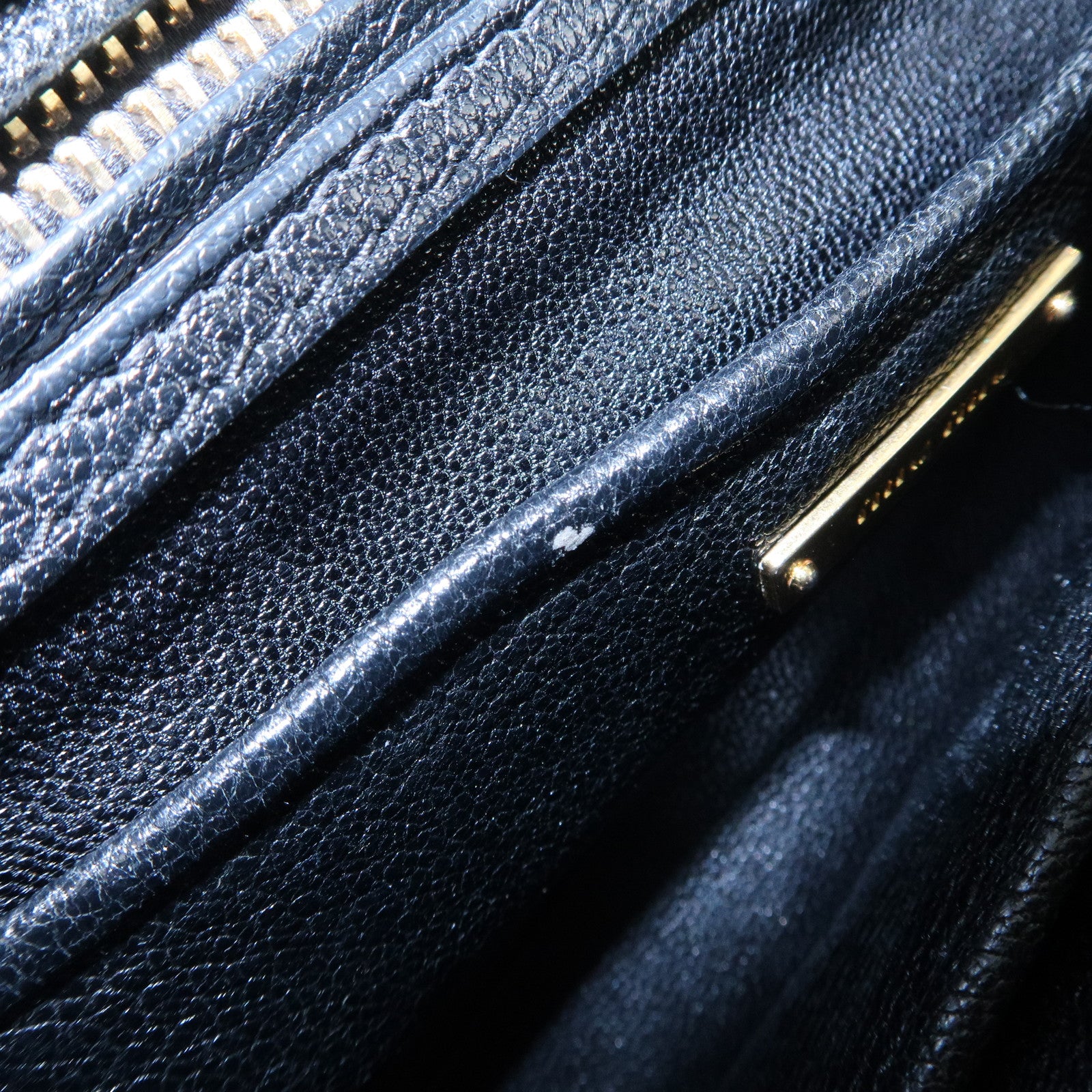 MIU MIU Denim Leather Biker 2Way Tote Bag Blue Black RN1031 Used