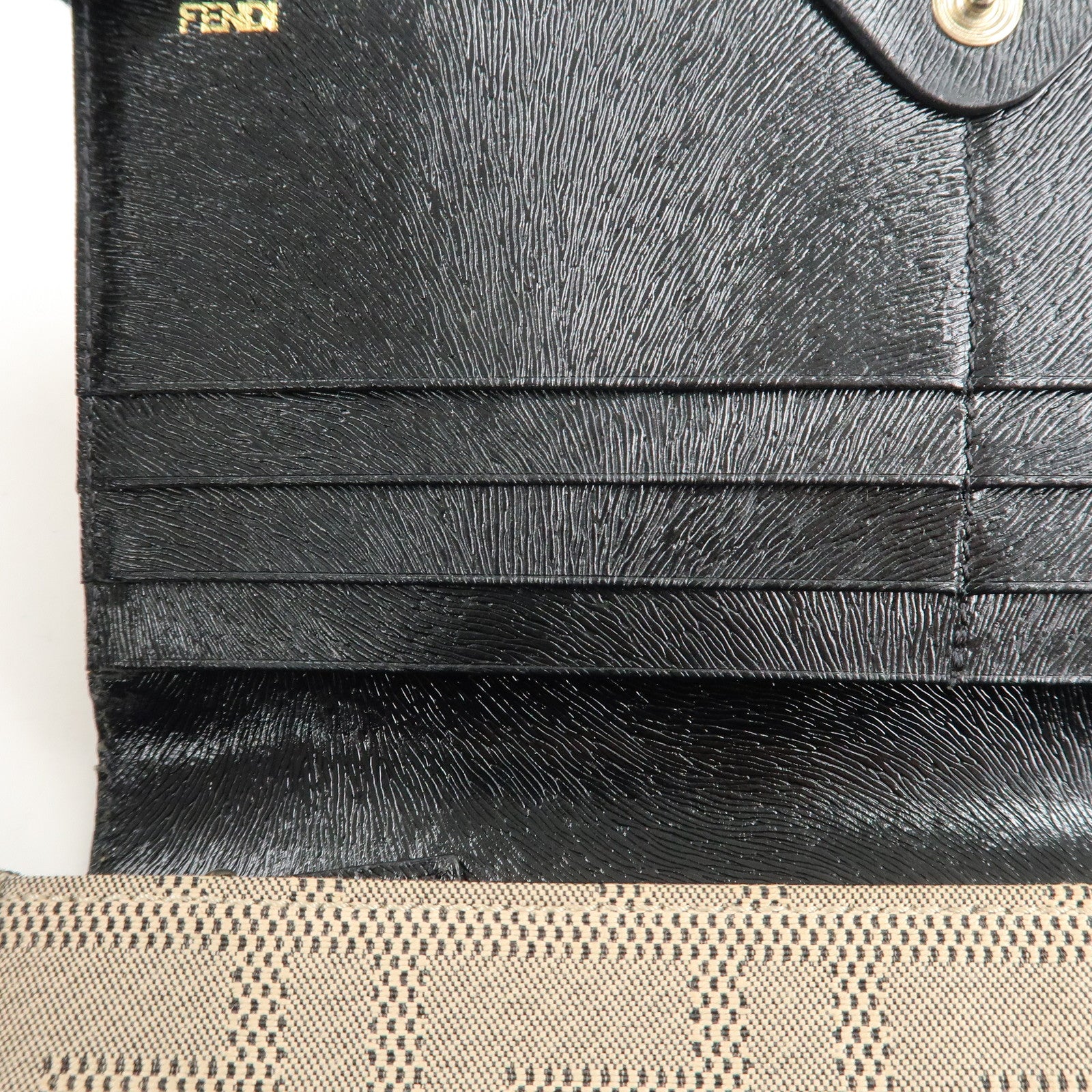 FENDI Zucca Print Canvas Leather Long Wallet Brown 8M0000 Used