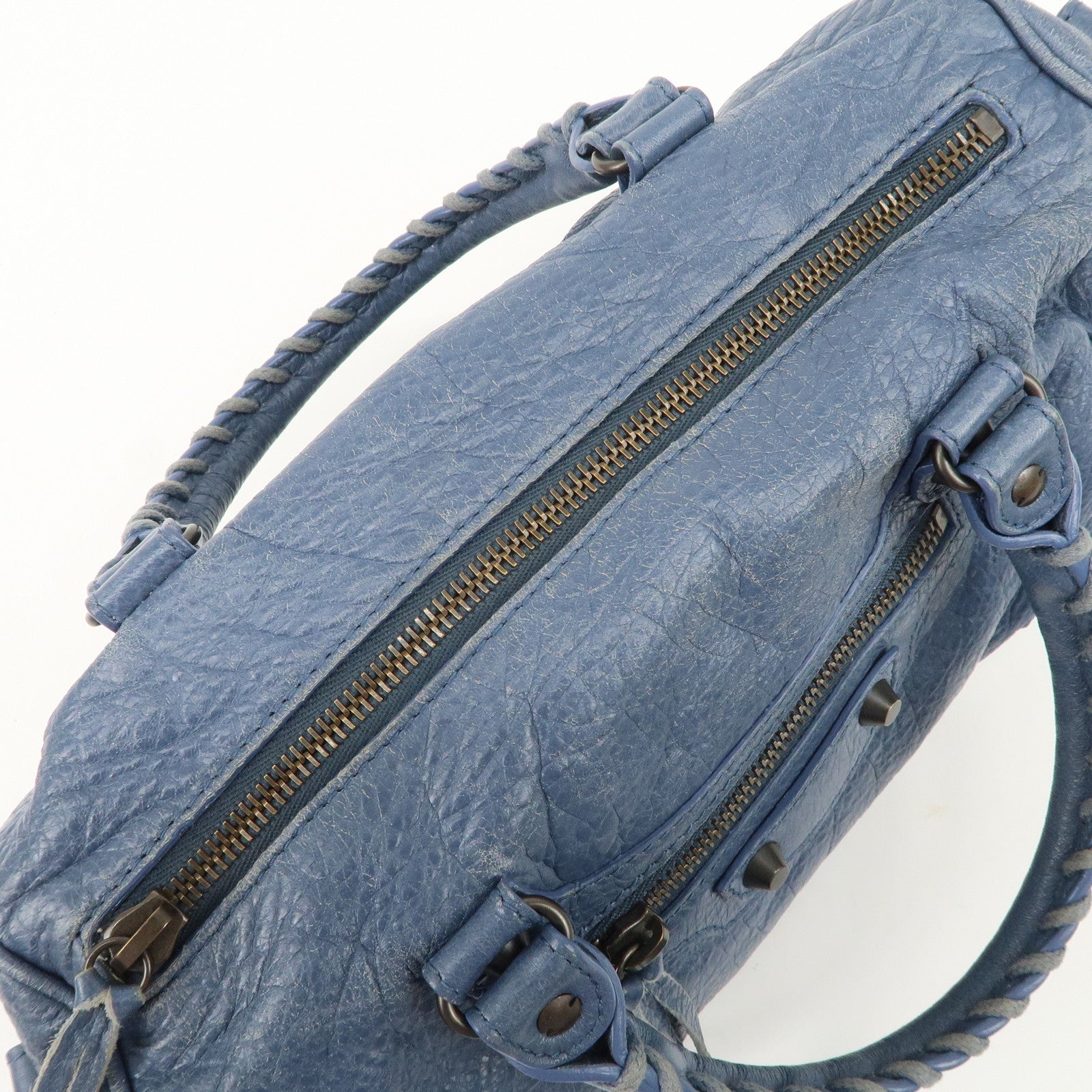 BALENCIAGA Classic Mini Twiggy Leather 2Way Bag Blue 327103 Used