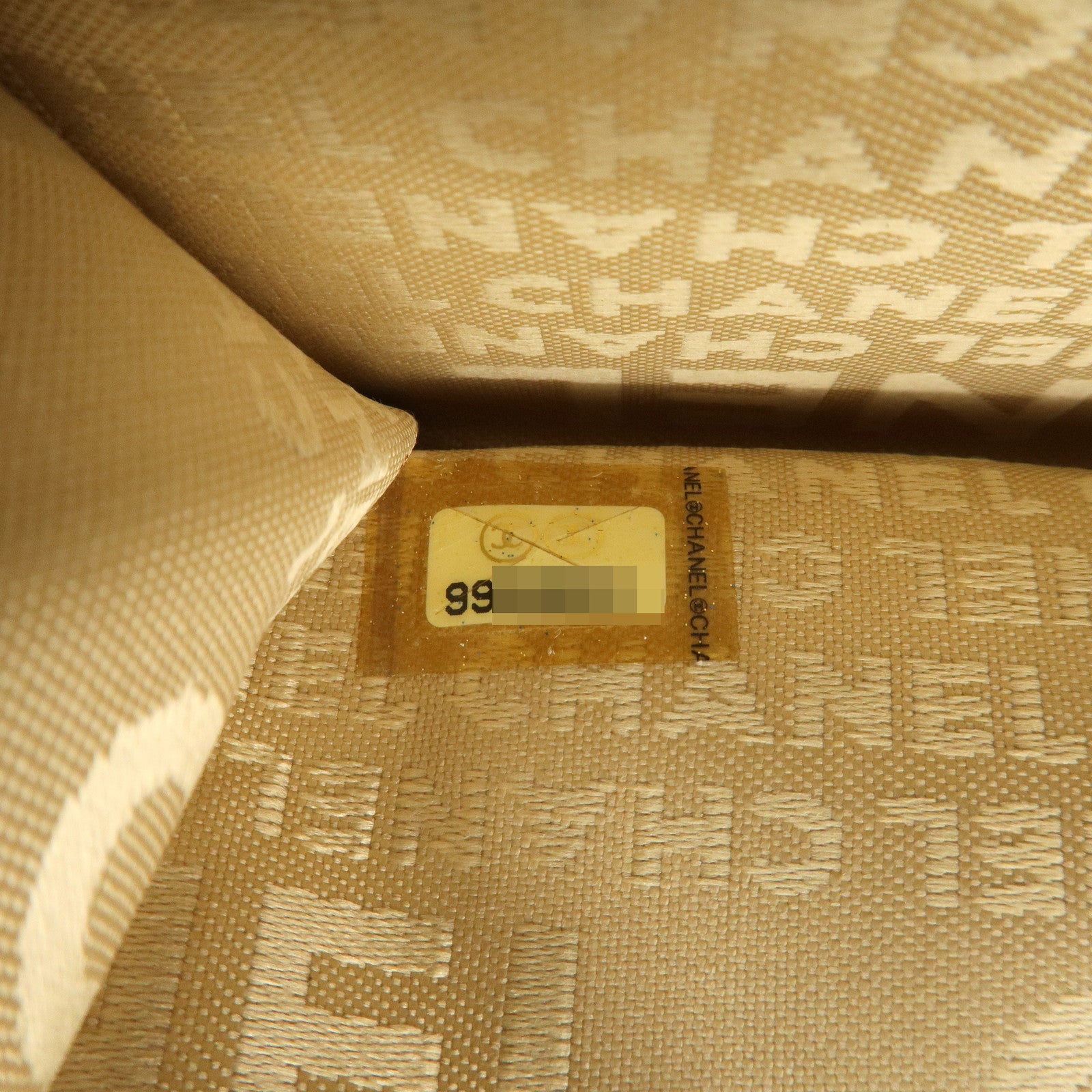 CHANEL Icon Line Lamb Skin W Flap Bi-fold Wallet Beige A24212 Used