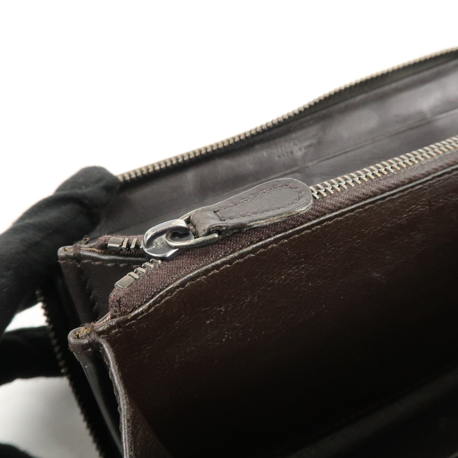 BOTTEGA VENETA Set of 2 Intrecciato Leather Zip Around Wallet Used