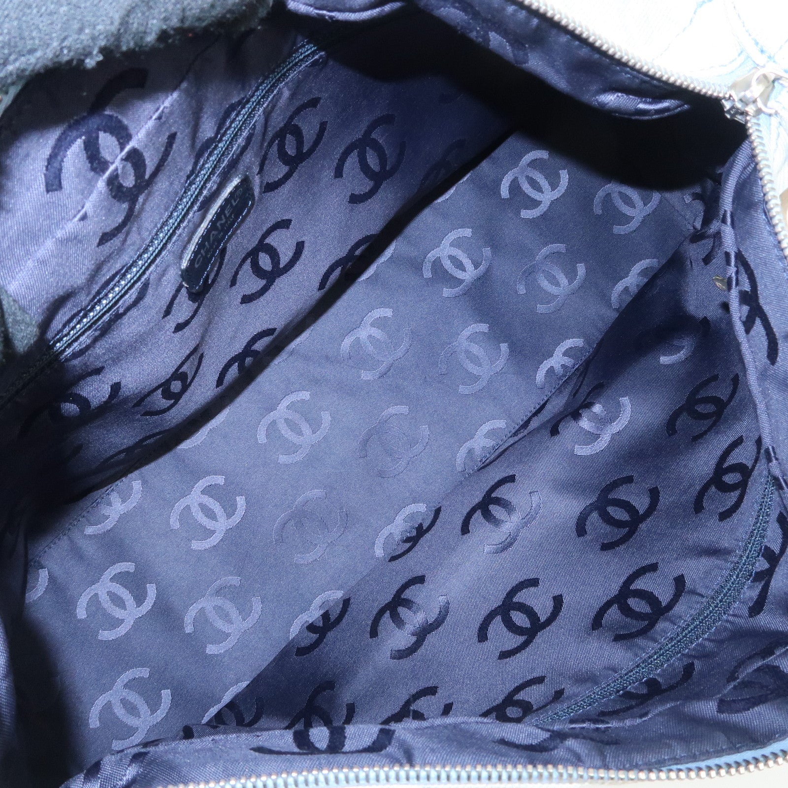 CHANEL Denim Plastic COCO Mark One Shoulder Bag Light Blue Used