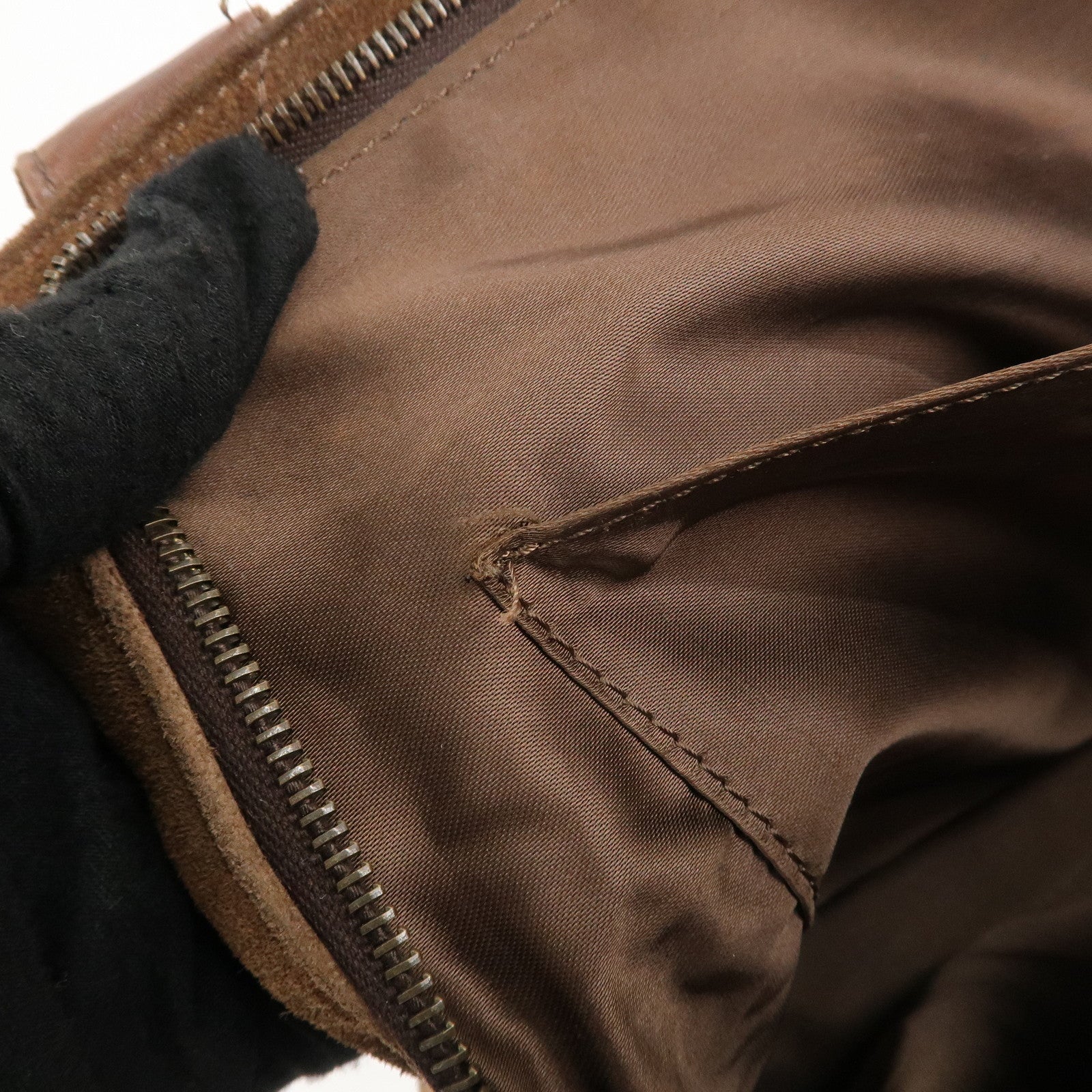 CHANEL Suede Tote Bag Shoulder Bag Hand Bag Brown Used