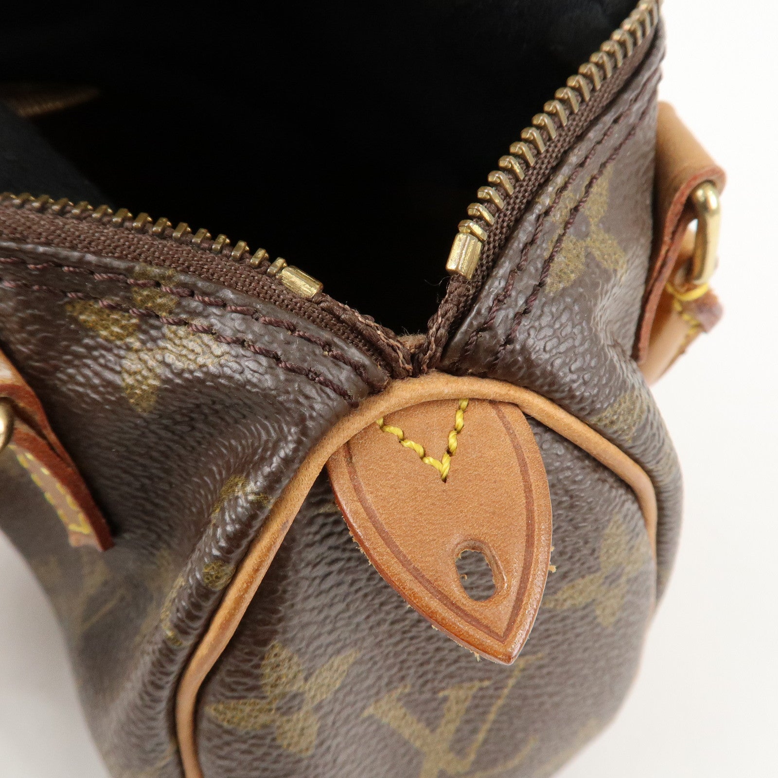 Louis Vuitton Monogram Mini Speedy Hand Bag Brown M41534 Used