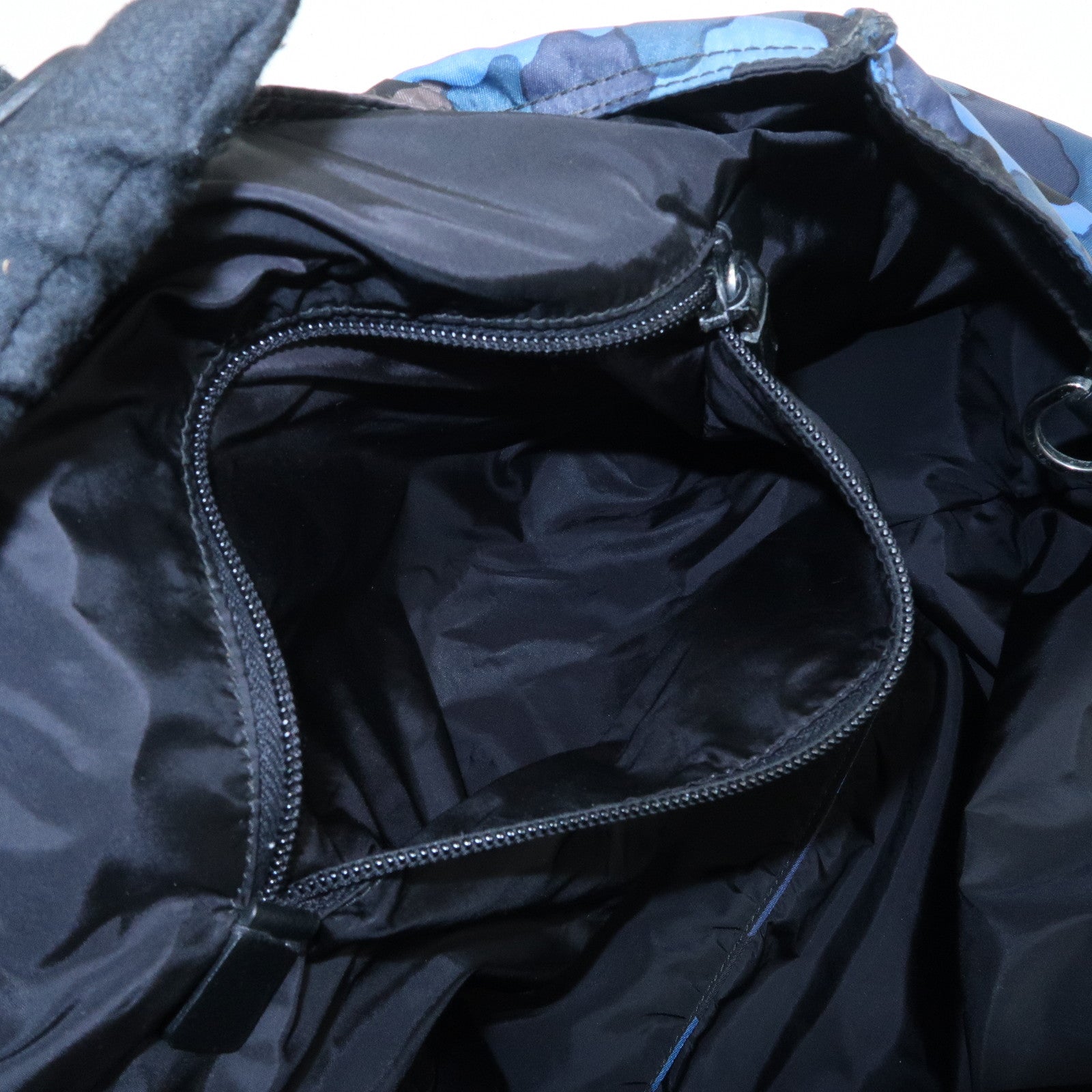 PRADA Logo Camouflage Nylon Leather 2Way Tote Shoulder Bag Used