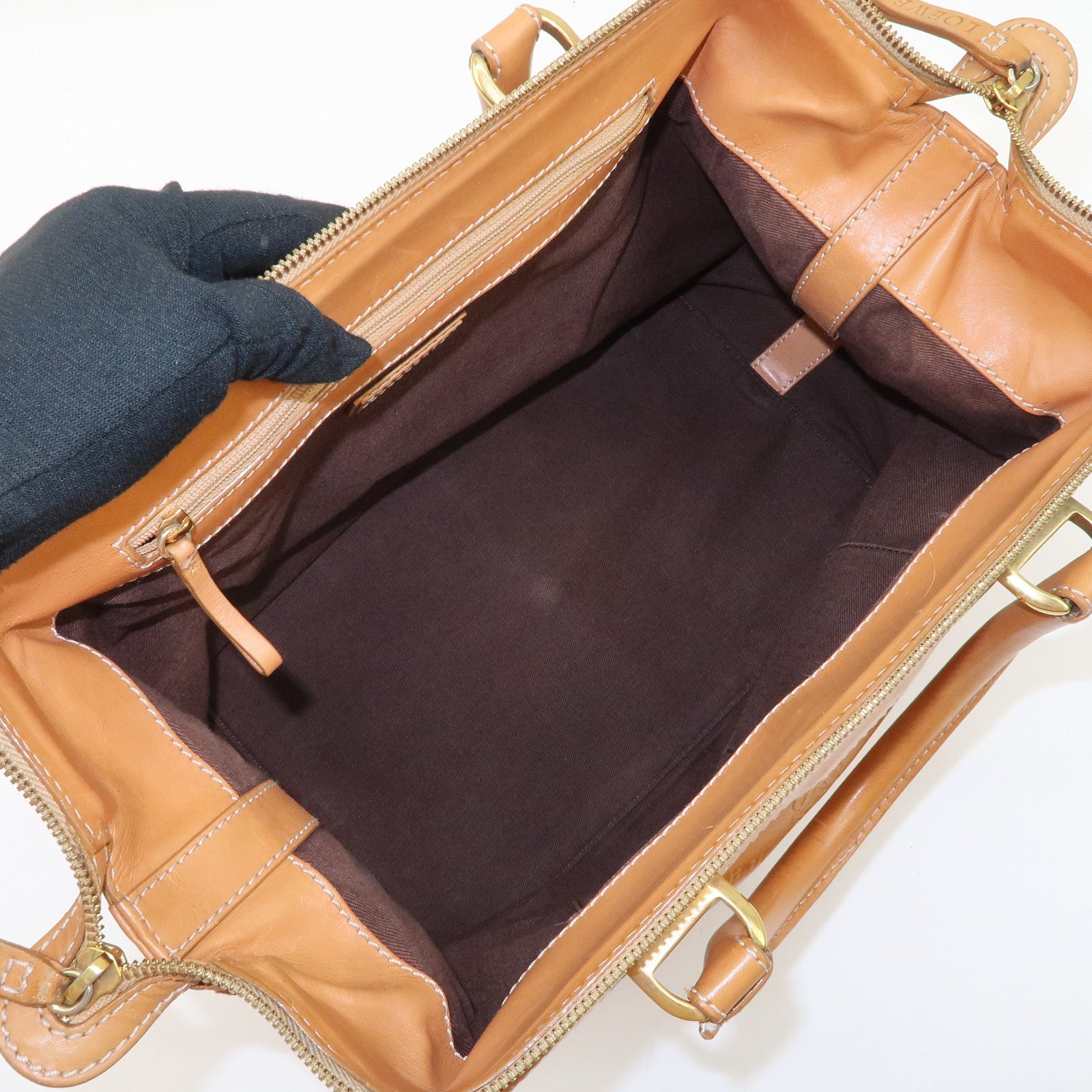 LOEWE Leather Doctor's Bag Boston Bag 160th Anniversary Used