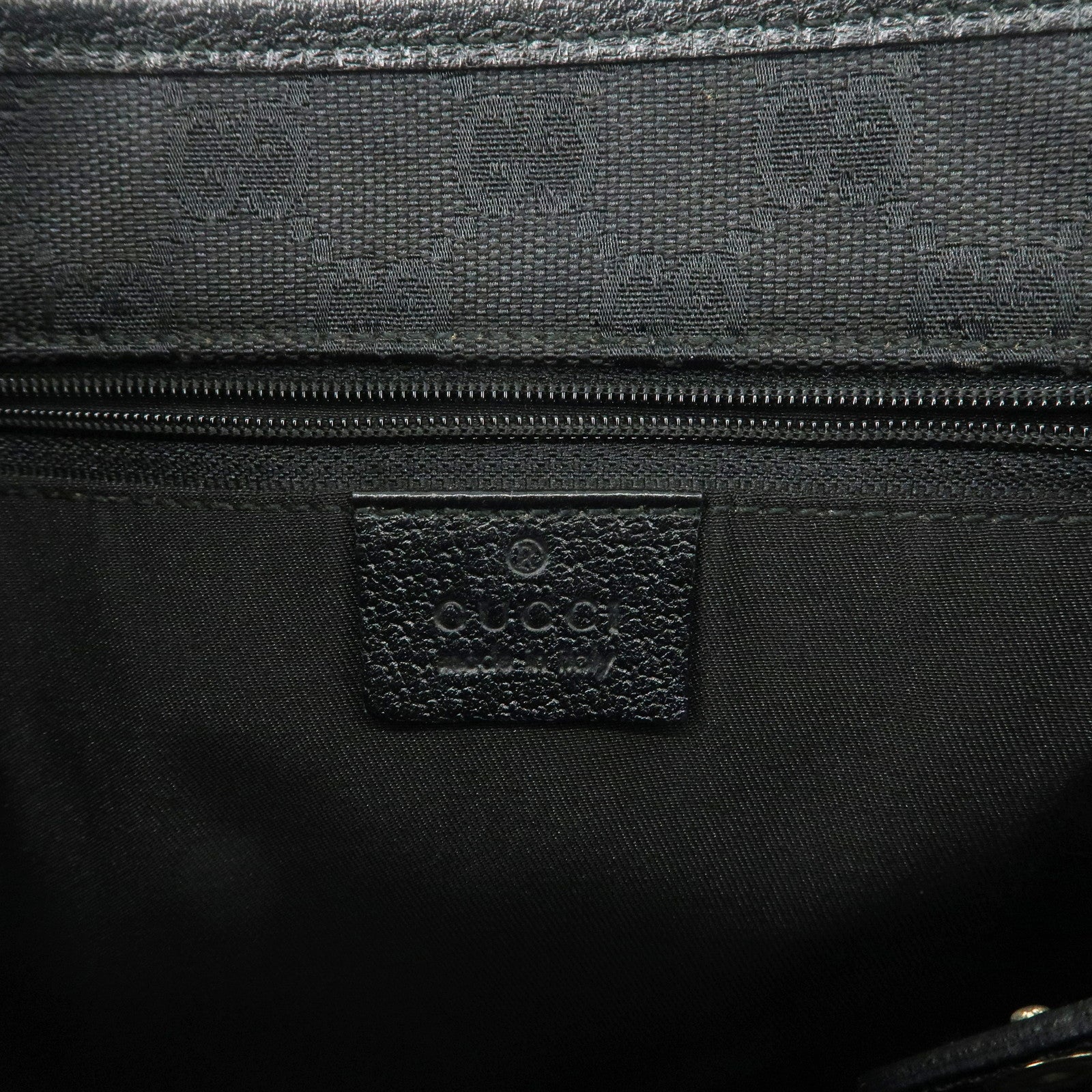 GUCCI Abbey Leather Tote Bag Hand Bag Black 130736 Used