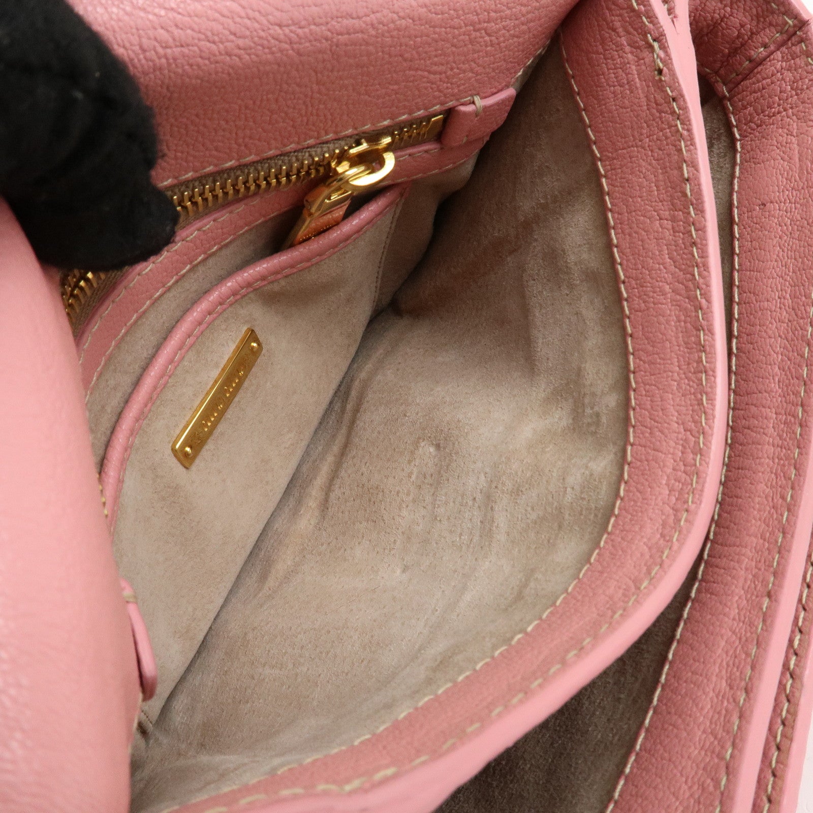MIU MIU Leather Shoulder Bag Pink RTC460 Used