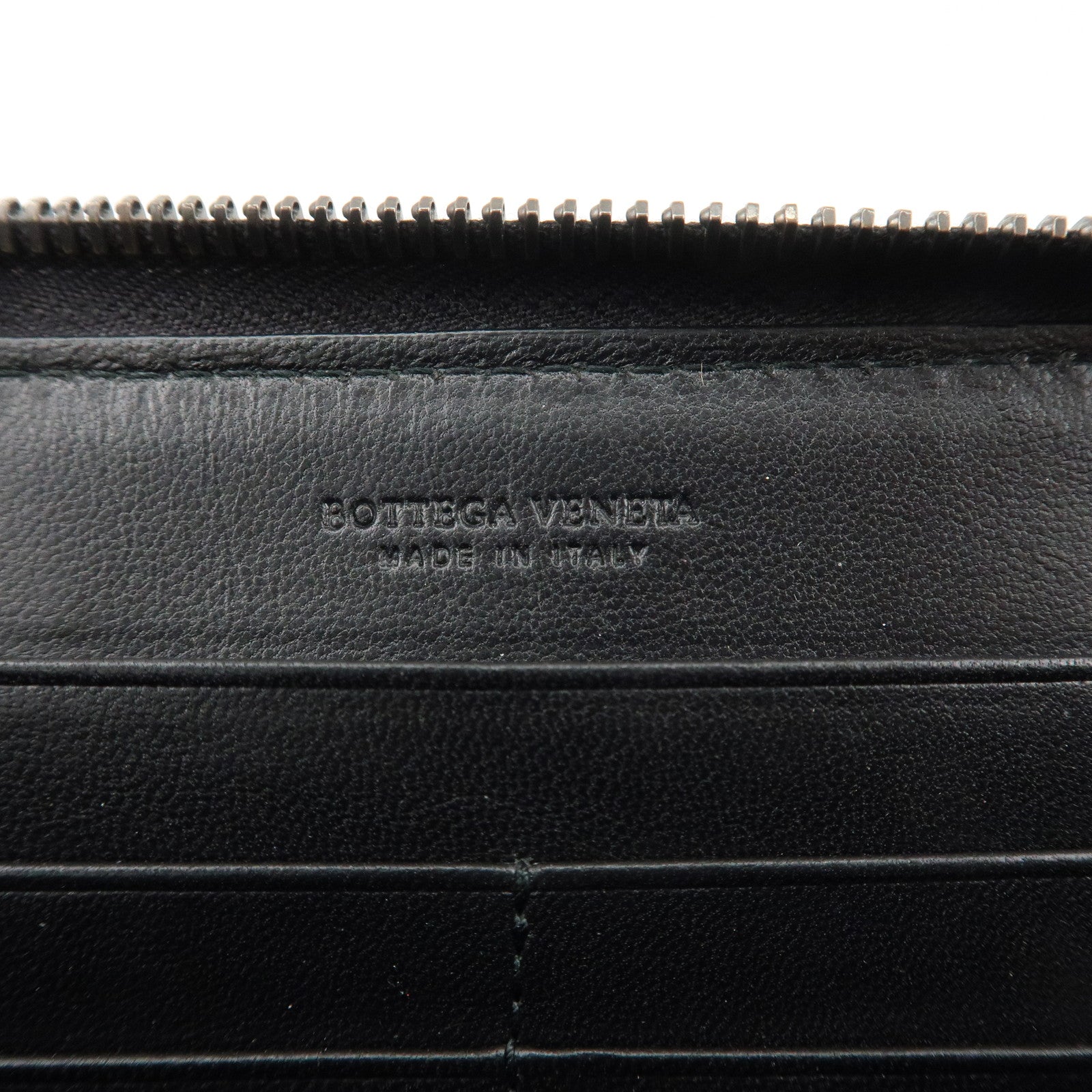 BOTTEGA VENETA Intrecciato Leather Round Zipper Long Wallet 114076 Used