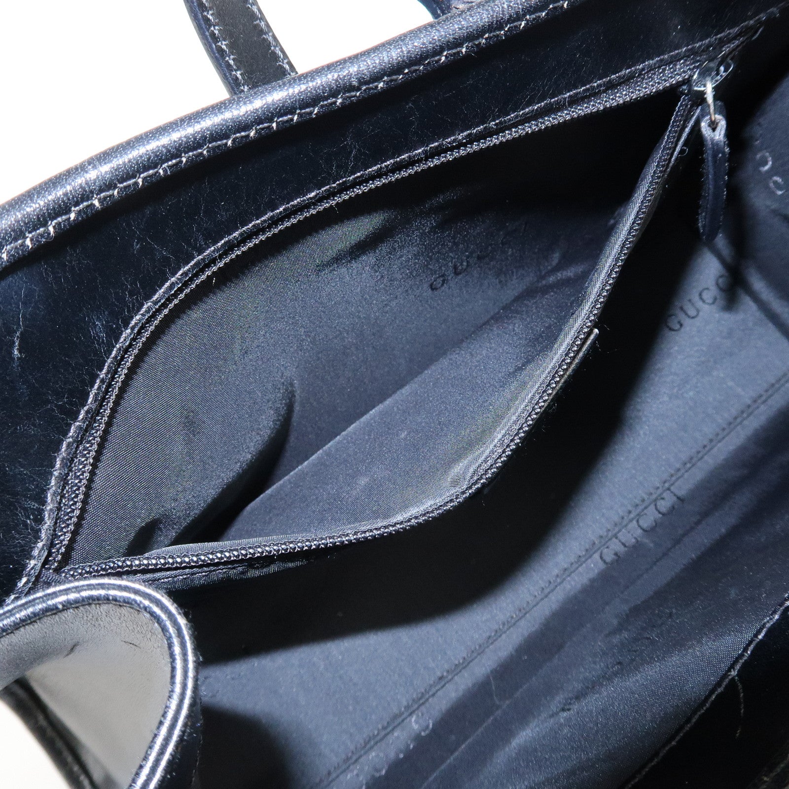 GUCCI Jackie Leather Shoulder Bag Black 002.1068 Used