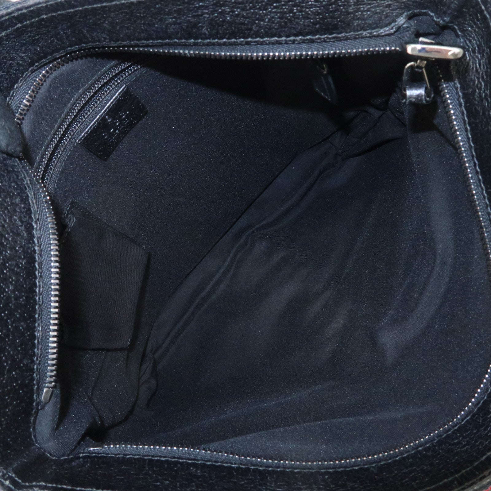 GUCCI Sherry GG Canvas Leather Shoulder Bag Black 169937 Used