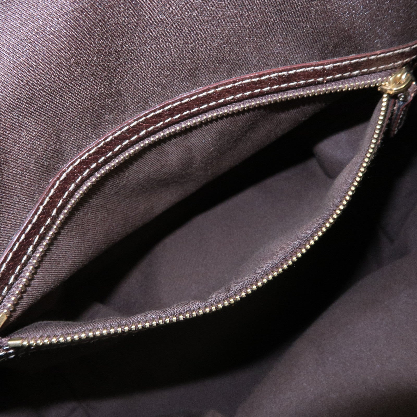 GUCCI Sherry Canvas Leather Doctor's Bag Hand Bag Beige 146002 Used