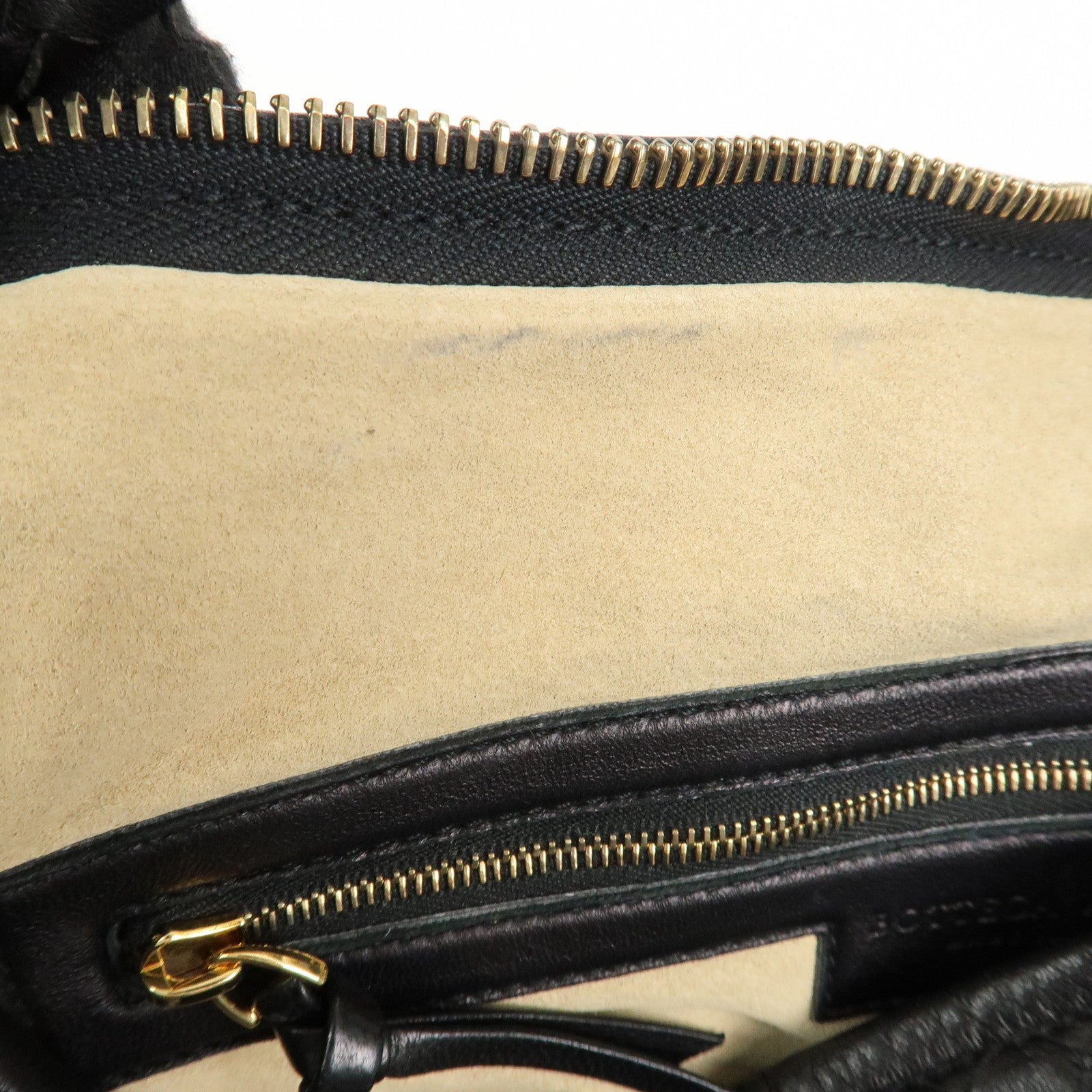 BOTTEGA VENETA Hobo Intrecciato Leather Shoulder Bag Black 115653 Used
