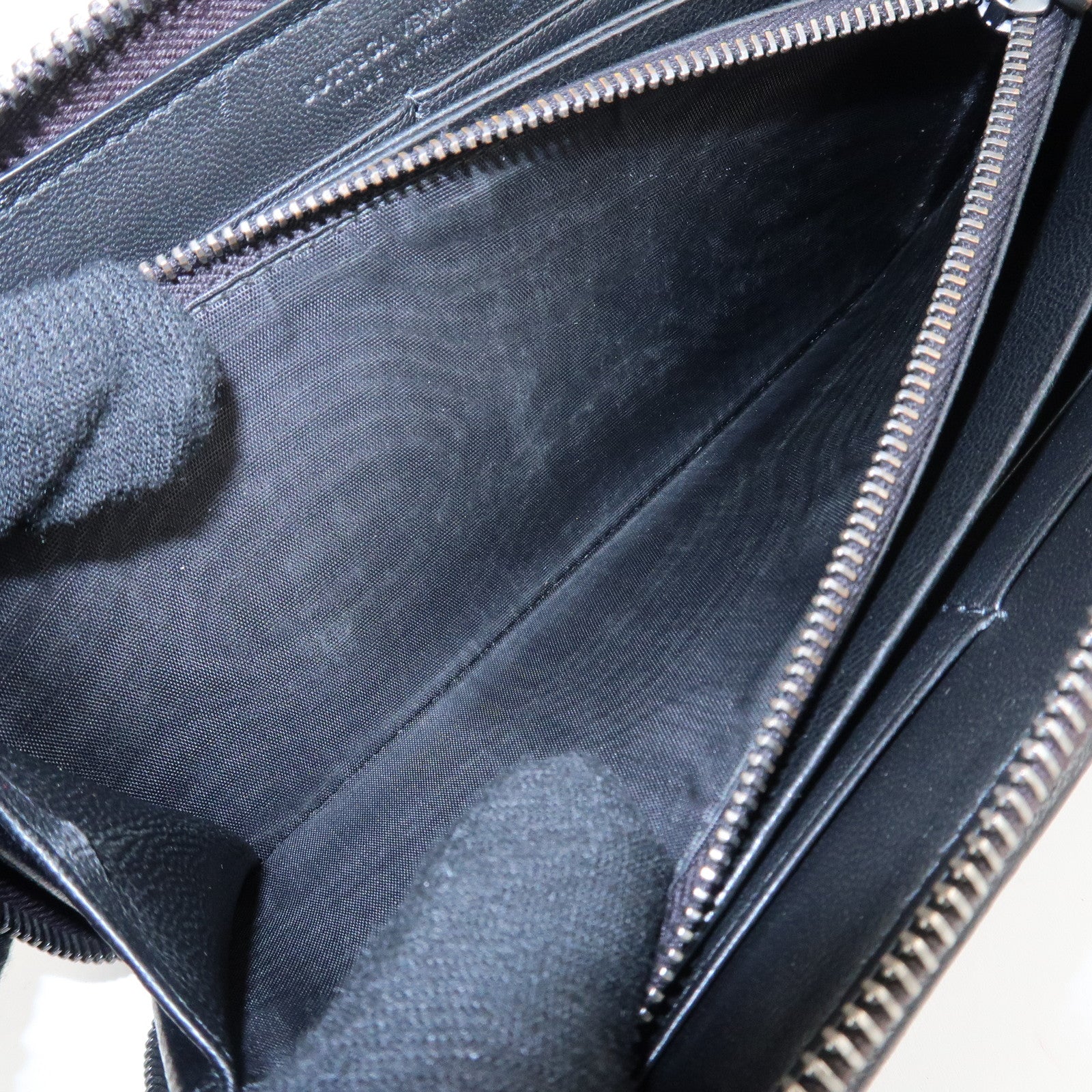 BOTTEGA VENETA Intrecciato Leather Round Fauna Long Wallet Used