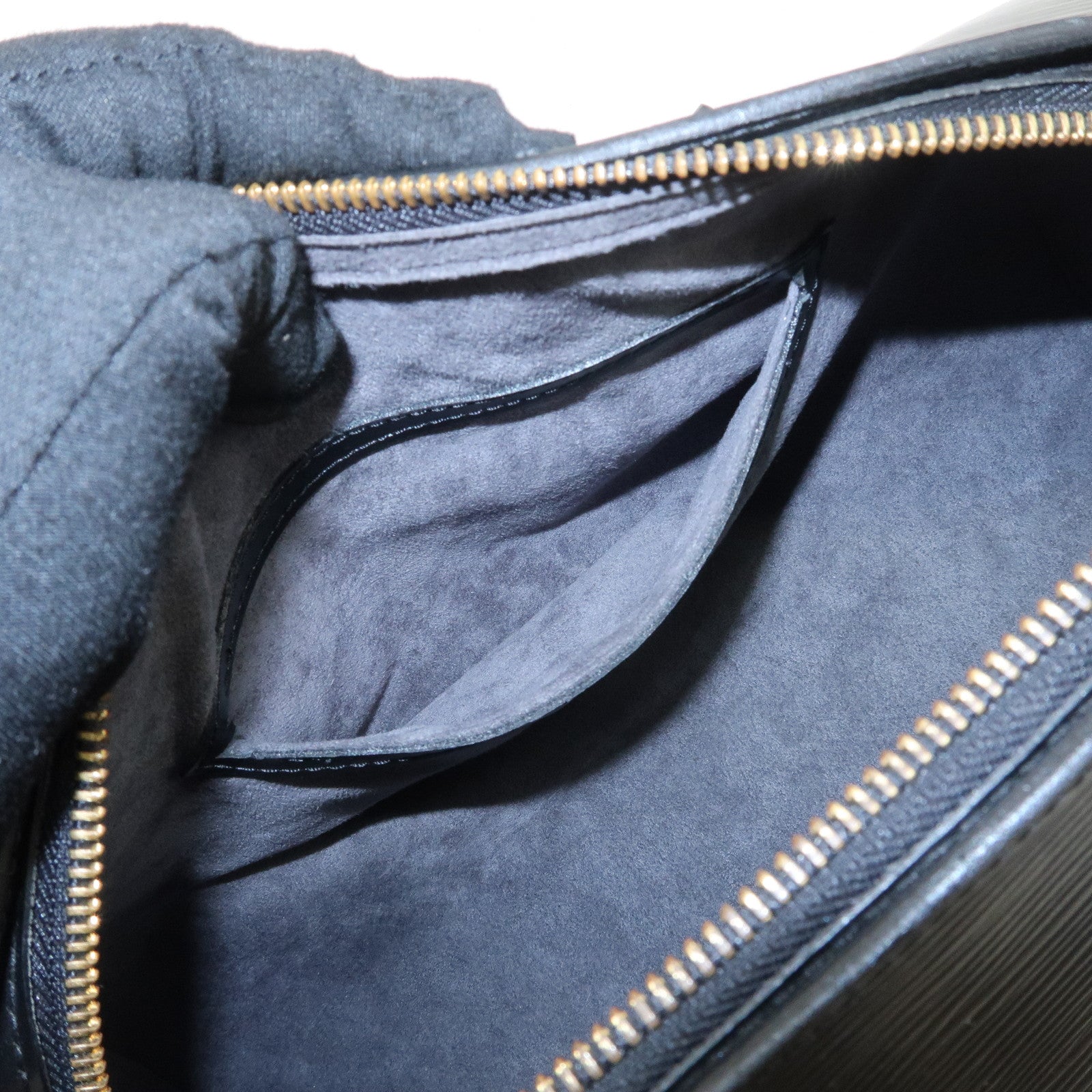 Louis Vuitton Epi Soufflot & Pouch Hand Bag Noir Black M52862 Used