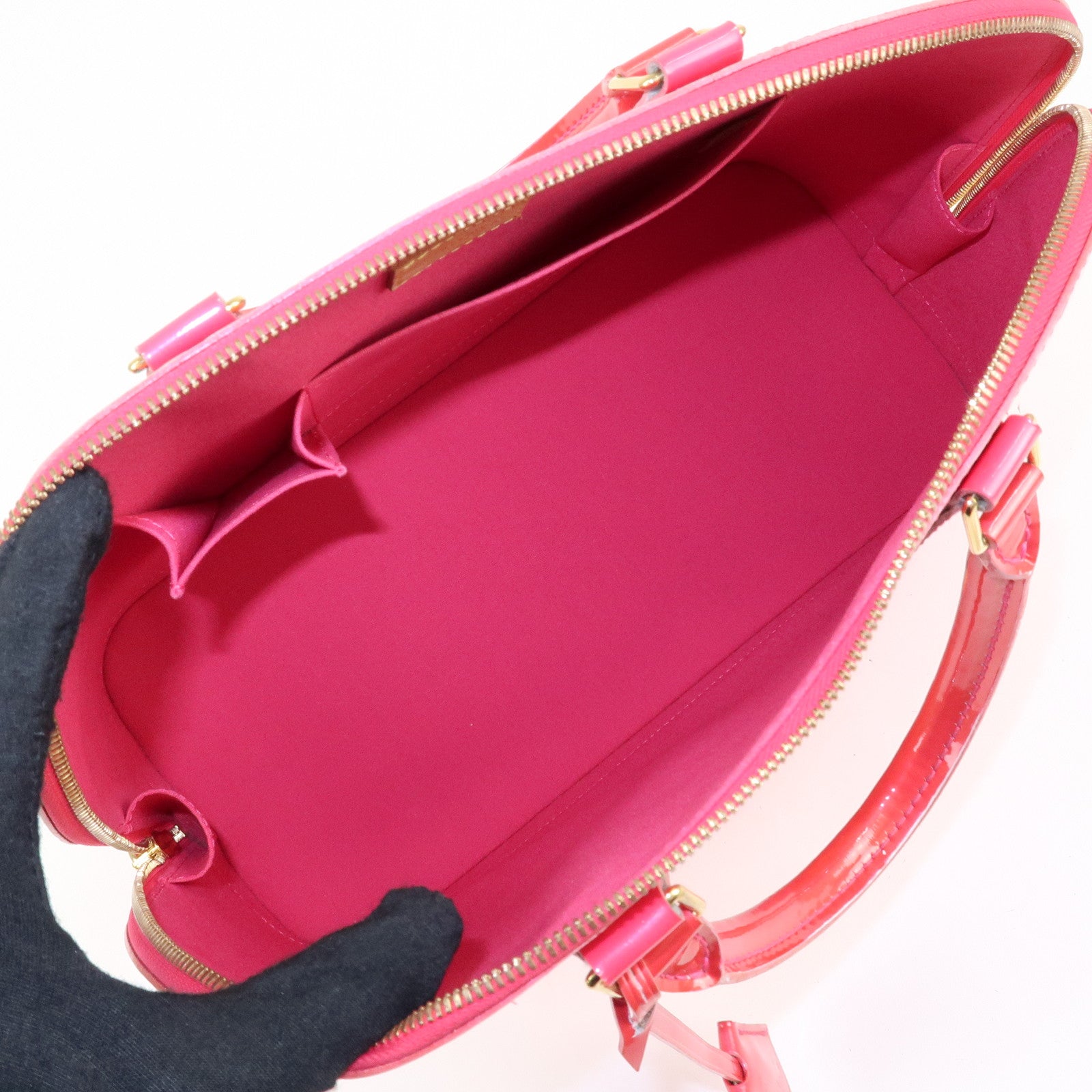 Louis Vuitton Monogram Vernis Alma MM Hand Bag Rose M93686 Used