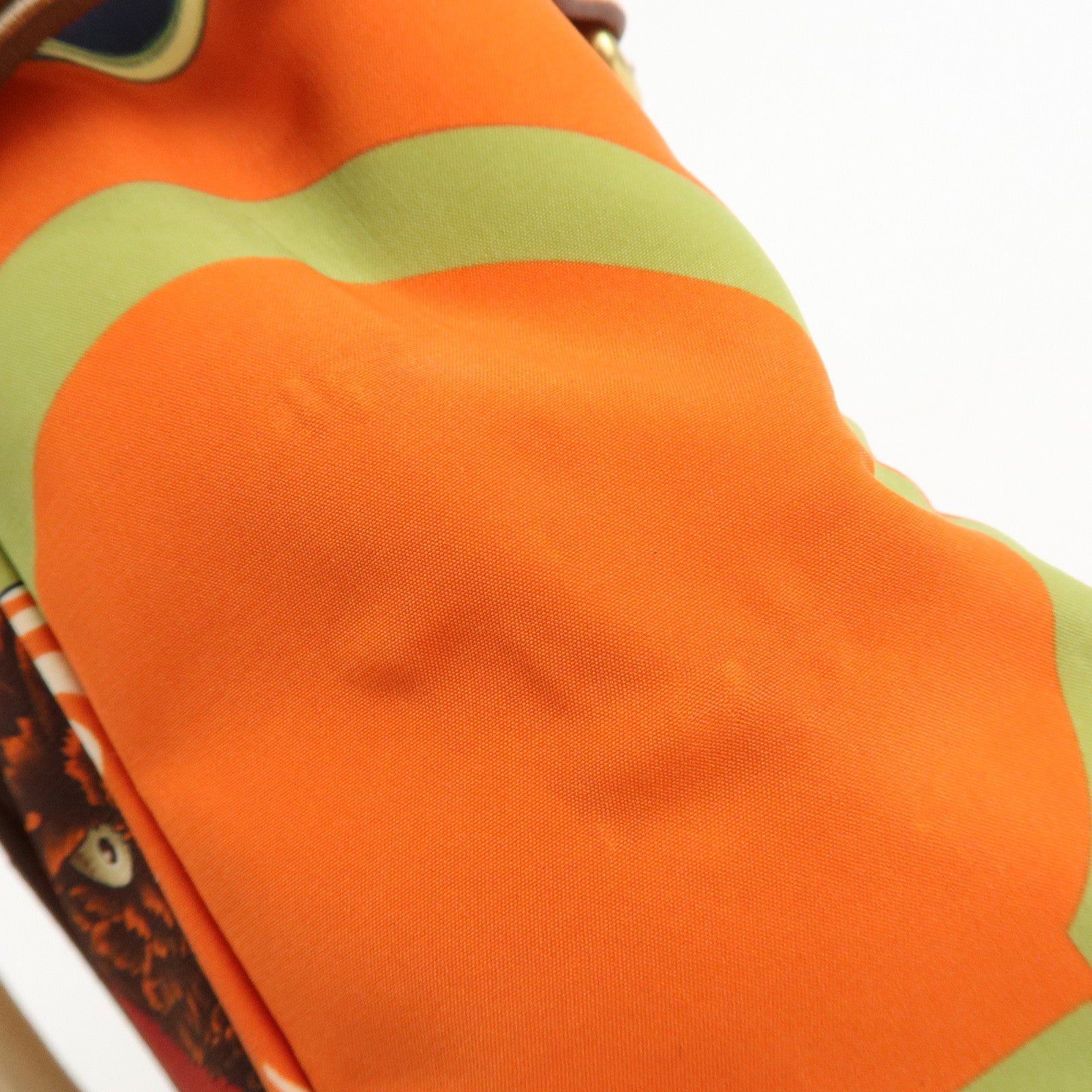 Ferragamo Nylon Leather Tote Bag Animal Multi Color AF-216407 Used