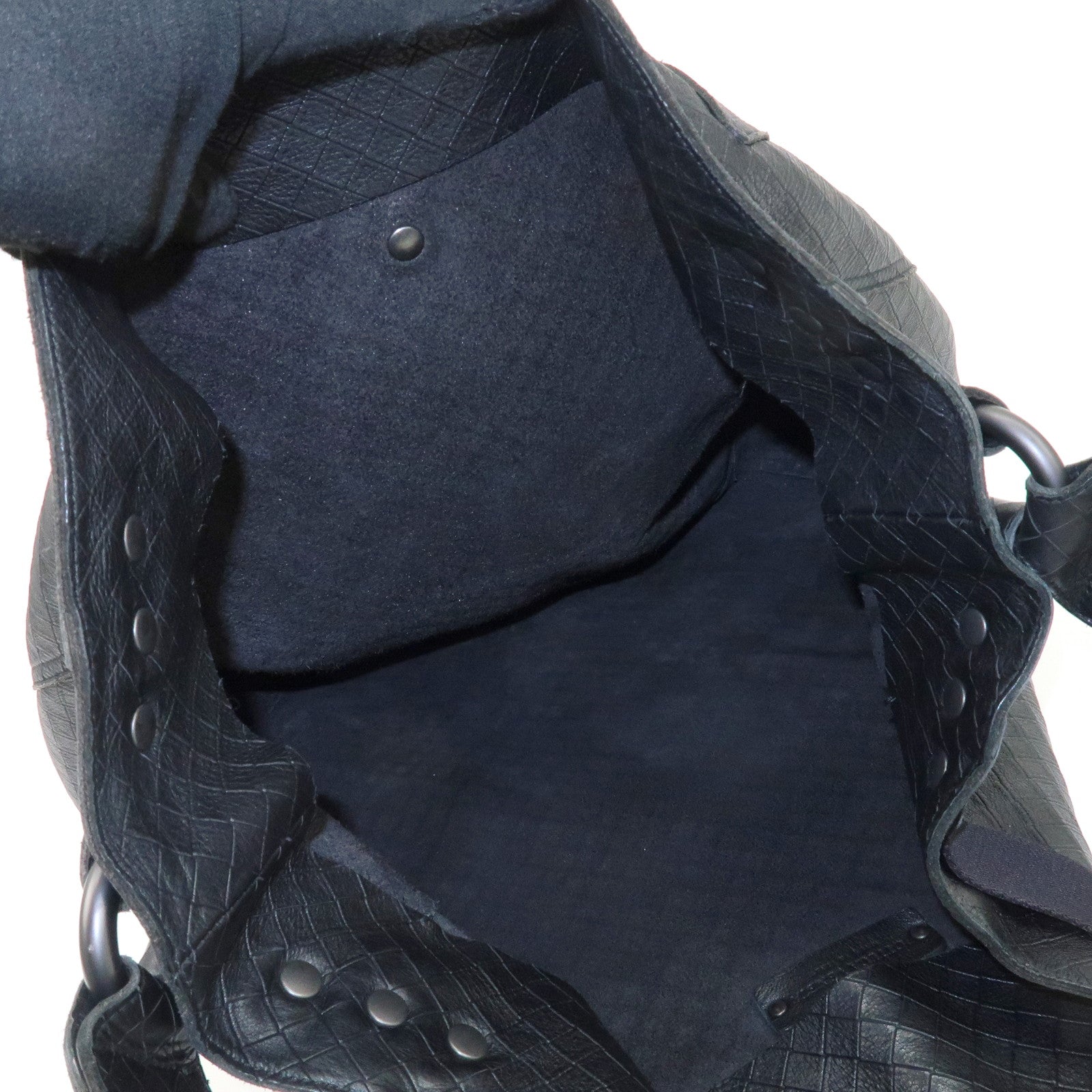 BOTTEGA VENETA Intrecciato Mirage Leather Shoulder Bag Black Used