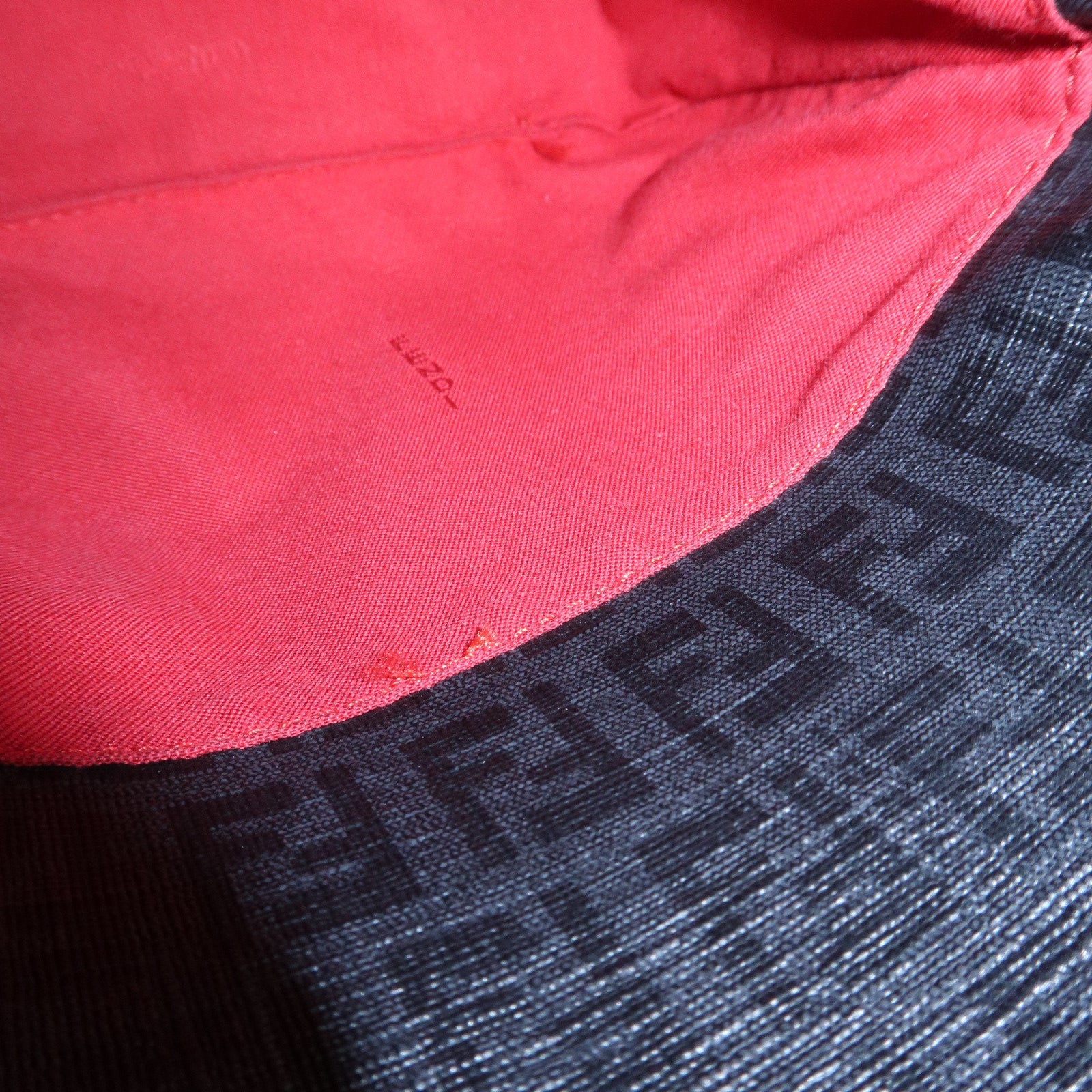 FENDI Zucchino PVC Leather Chain Shoulder Bag Gray Black 8BR003 Used