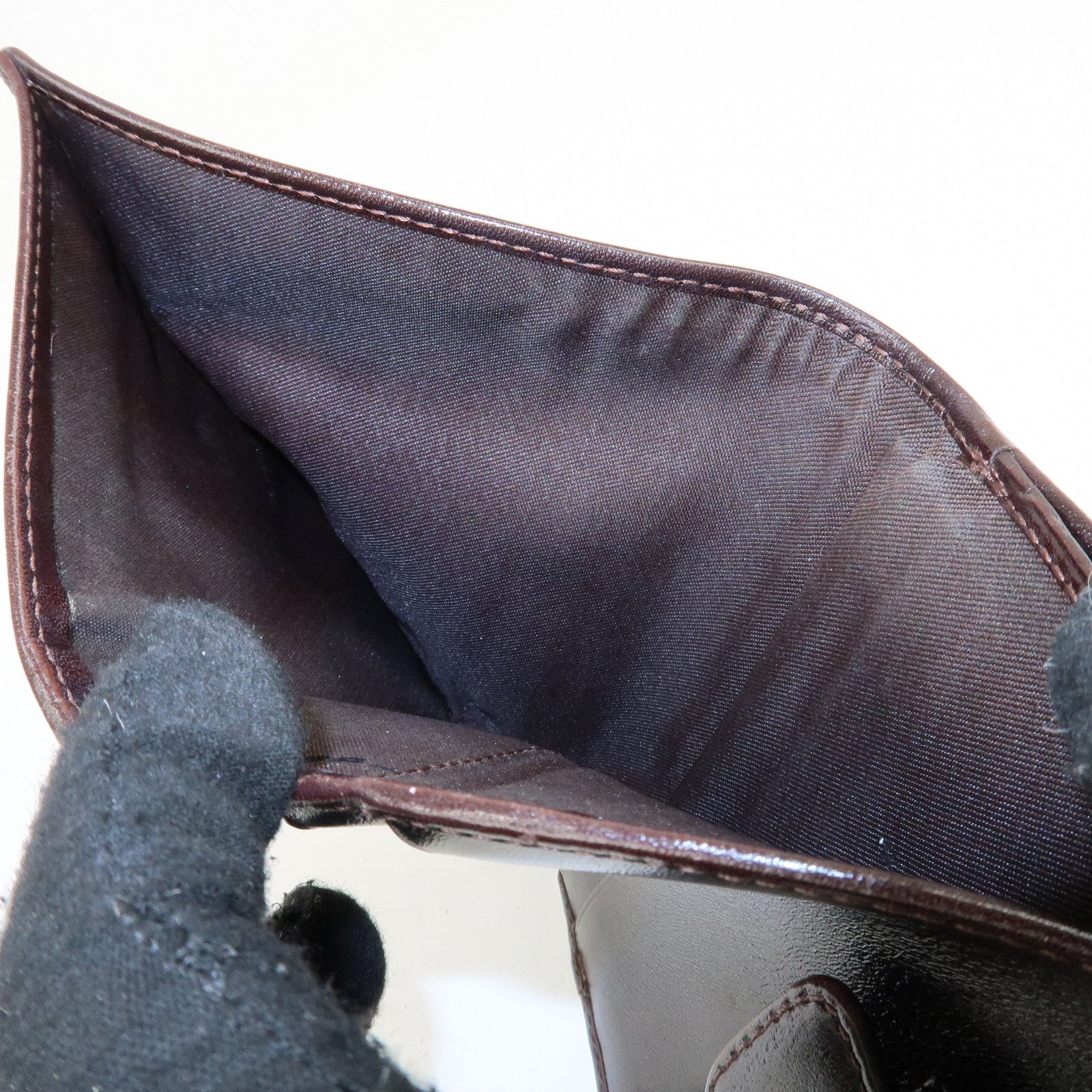 FENDI Zucca Set of 2 Canvas Leather Bi-fold Wallet Brown Black Used