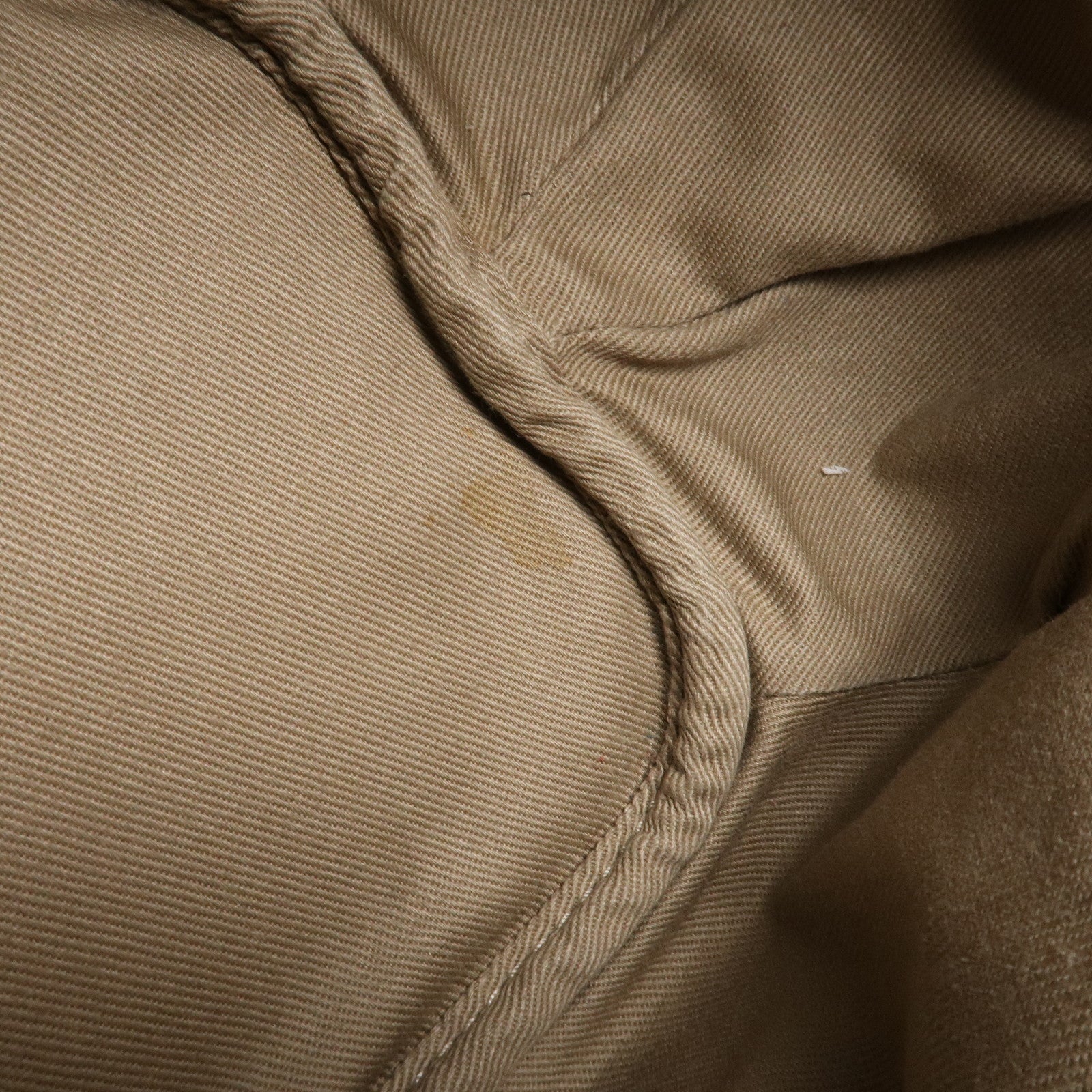 CELINE Macadam Bitter Sweet Canvas Leather Tote Bag Beige Khaki Used