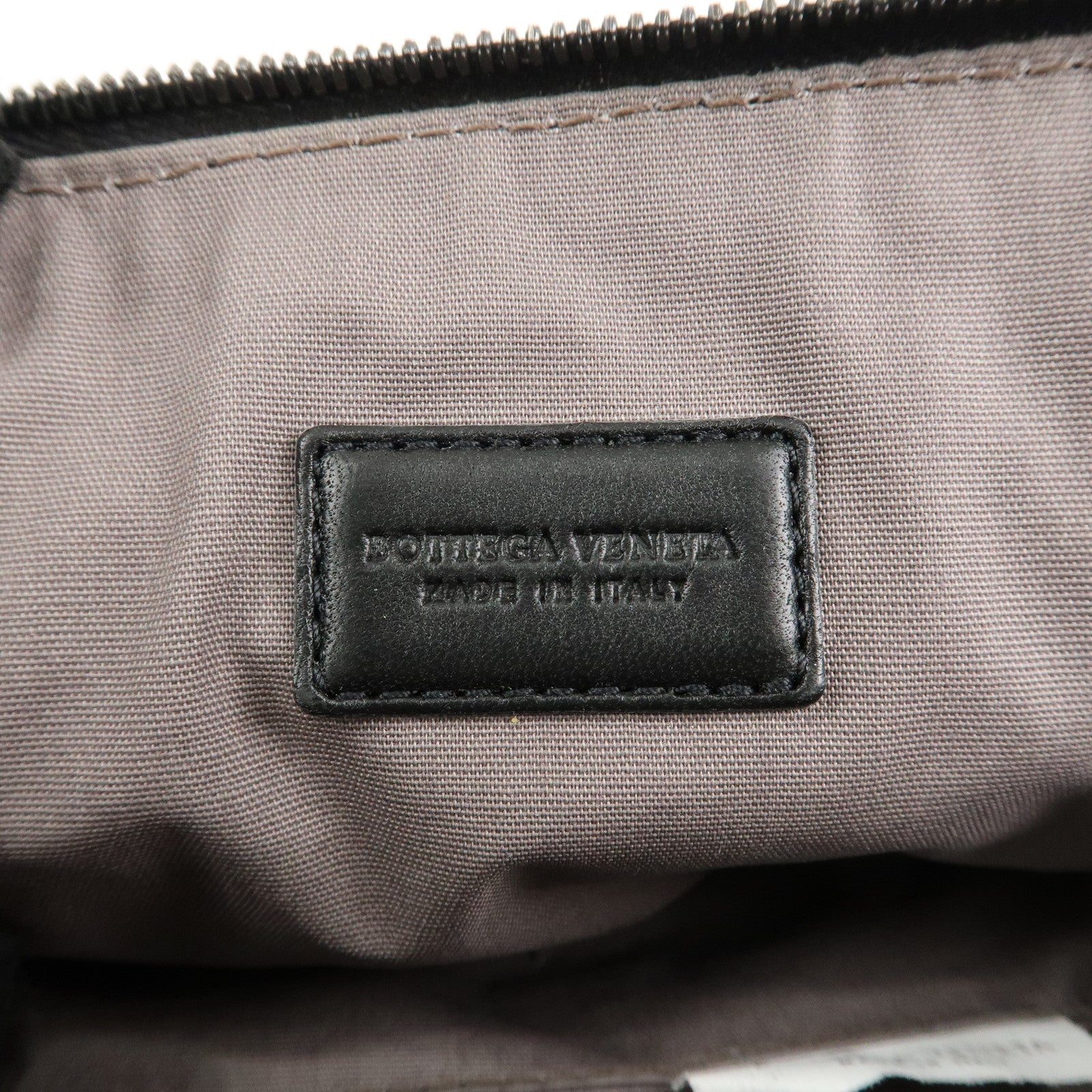 BOTTEGA VENETA Intrecciato Leather Pouch Cosmetic Pouch Black Used