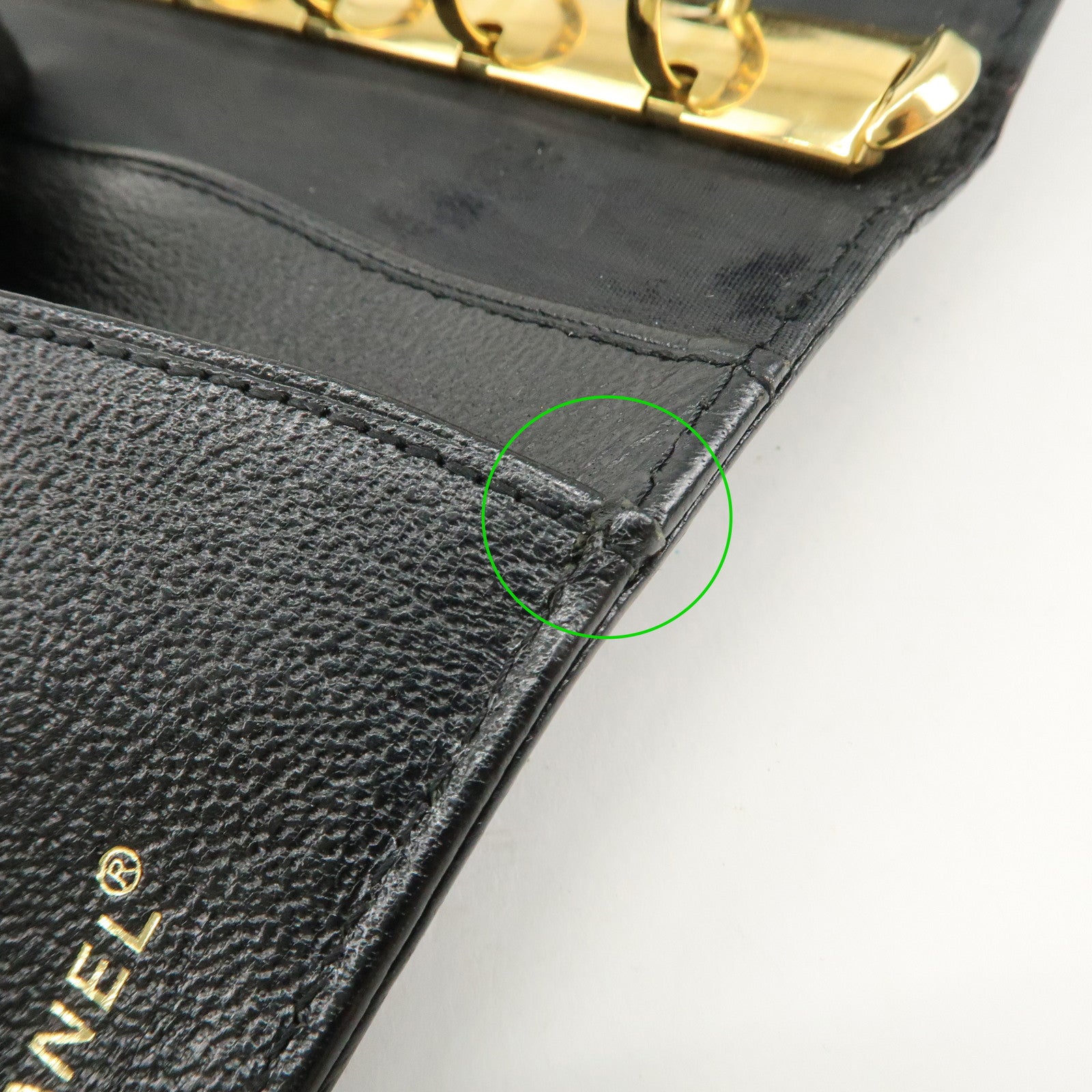 CHANEL COCO Mark Leather Agenda Cover Planner Cover Black Used