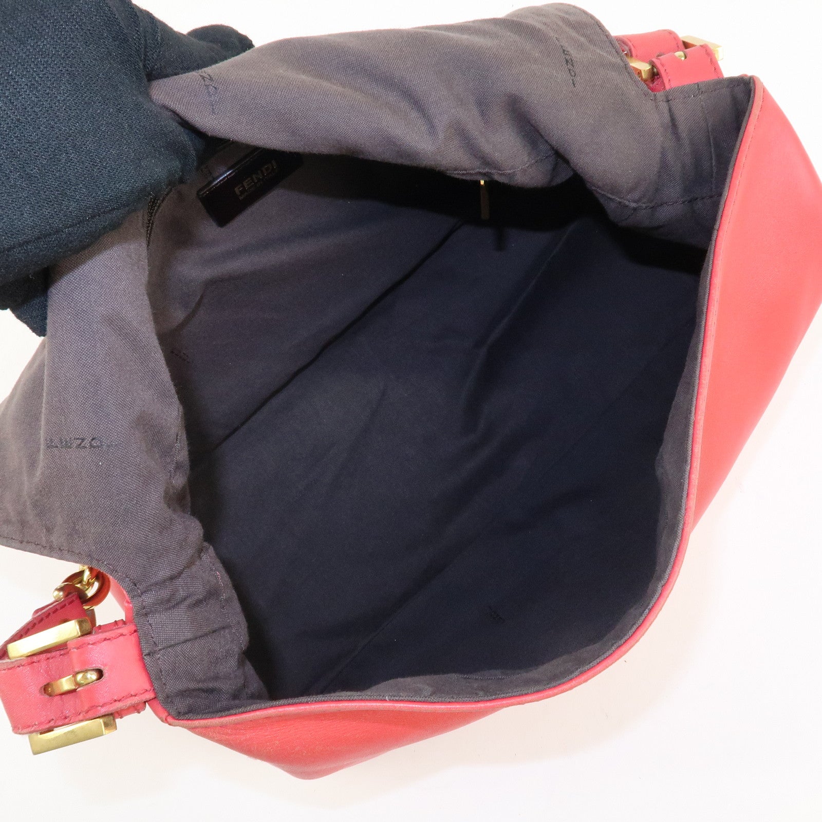 FENDI Big Mamma Baguette Leather Chain Shoulder Bag Pink 8BR638 Used