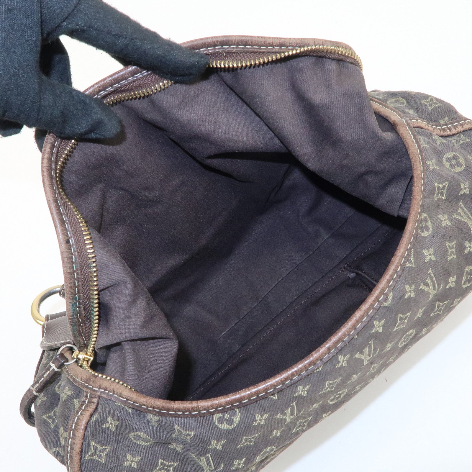 Louis Vuitton Monogram Mini Lin Manon MM Shoulder Bag Ebene M95619 Used