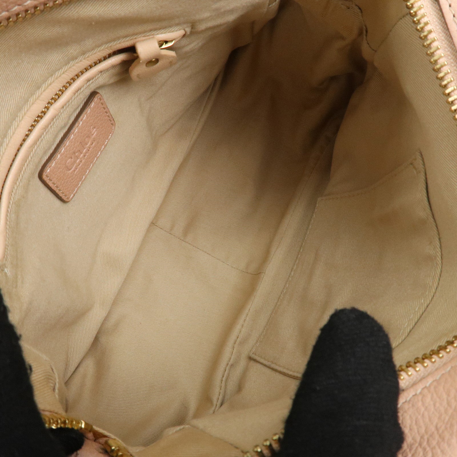 Chloe Paraty Leather 2Way Tote Bag HandBag Shoulder Bag Pink Beige Used