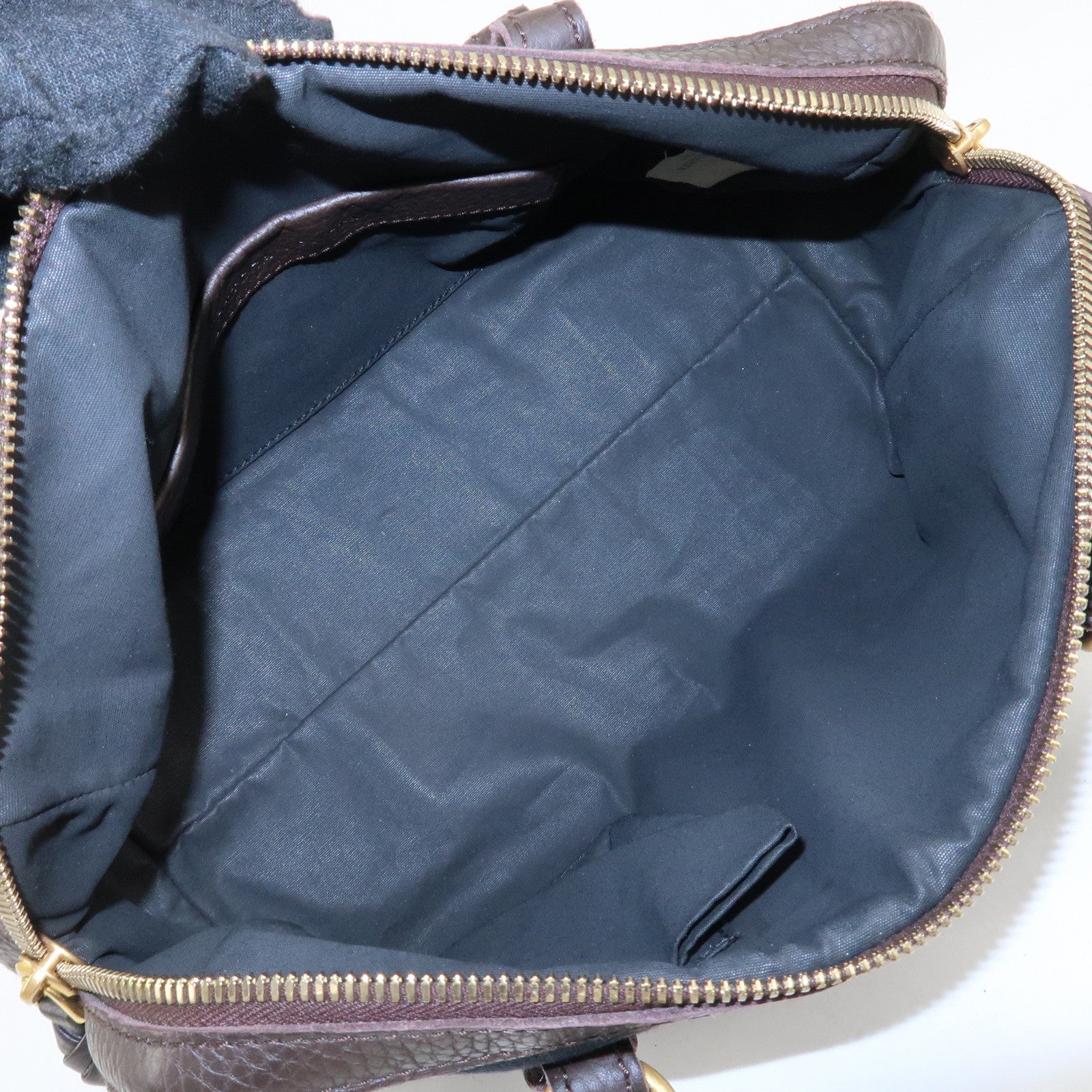 BOTTEGA VENETA Intrecciato Canvas Leather Mini Boston Bag 142470 Used