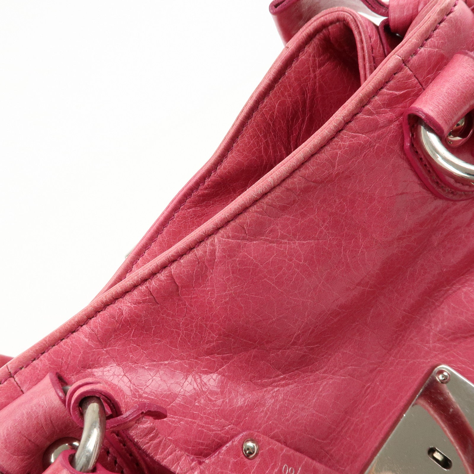 MIU MIU Leather 2Way Bag Hand Bag Ribbon Alamoana2011 09/60 Used