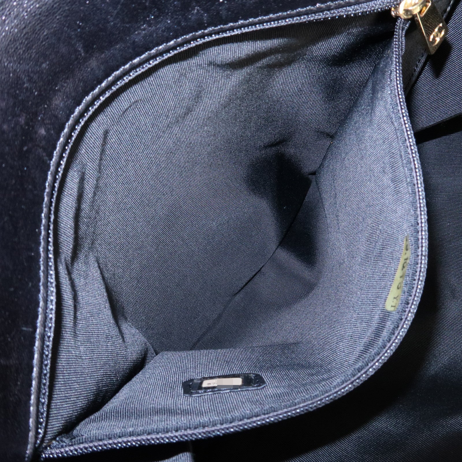 CHANEL Leather Logo Shoulder Bag Hand Bag Black Used