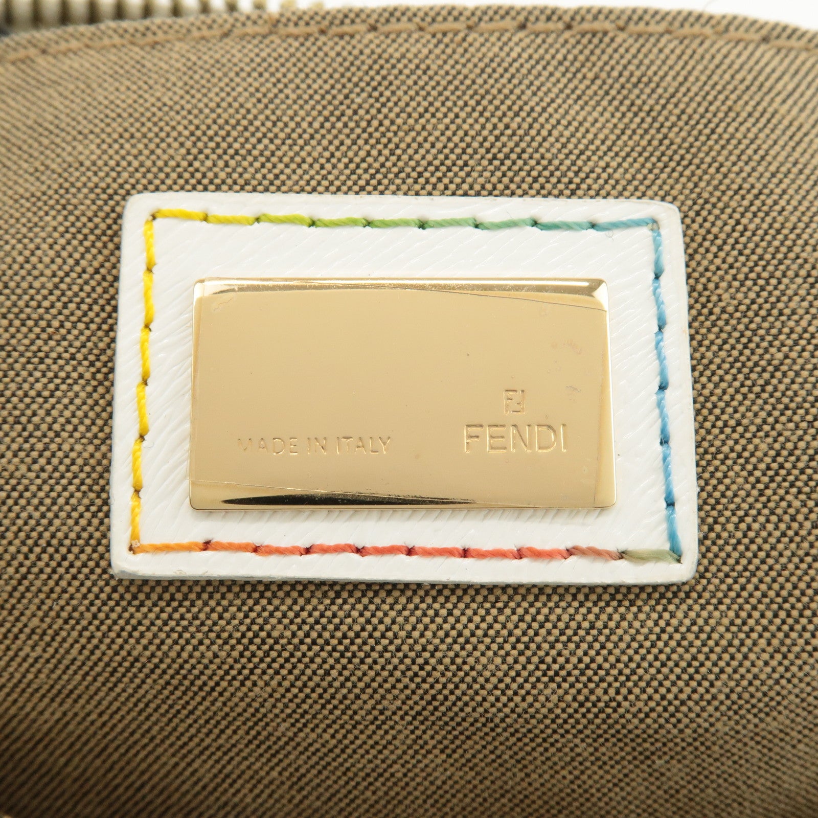 FENDI Zucca Print PVC Chain Accessory Pouch Multicolor 8BR592 Used