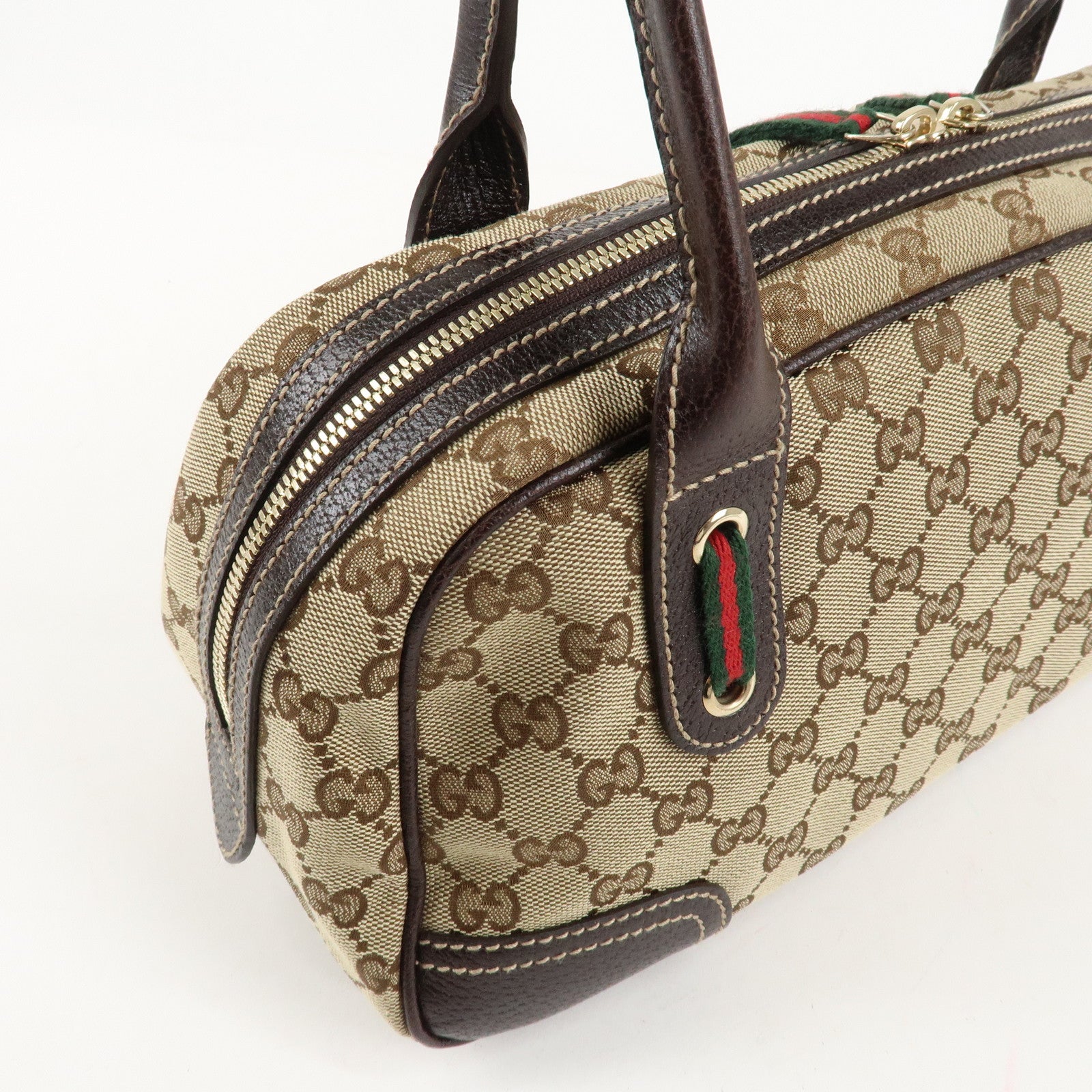 GUCCI Princy Sherry GG Canvas Leather Shoulder Bag Hand Bag 161720 Used