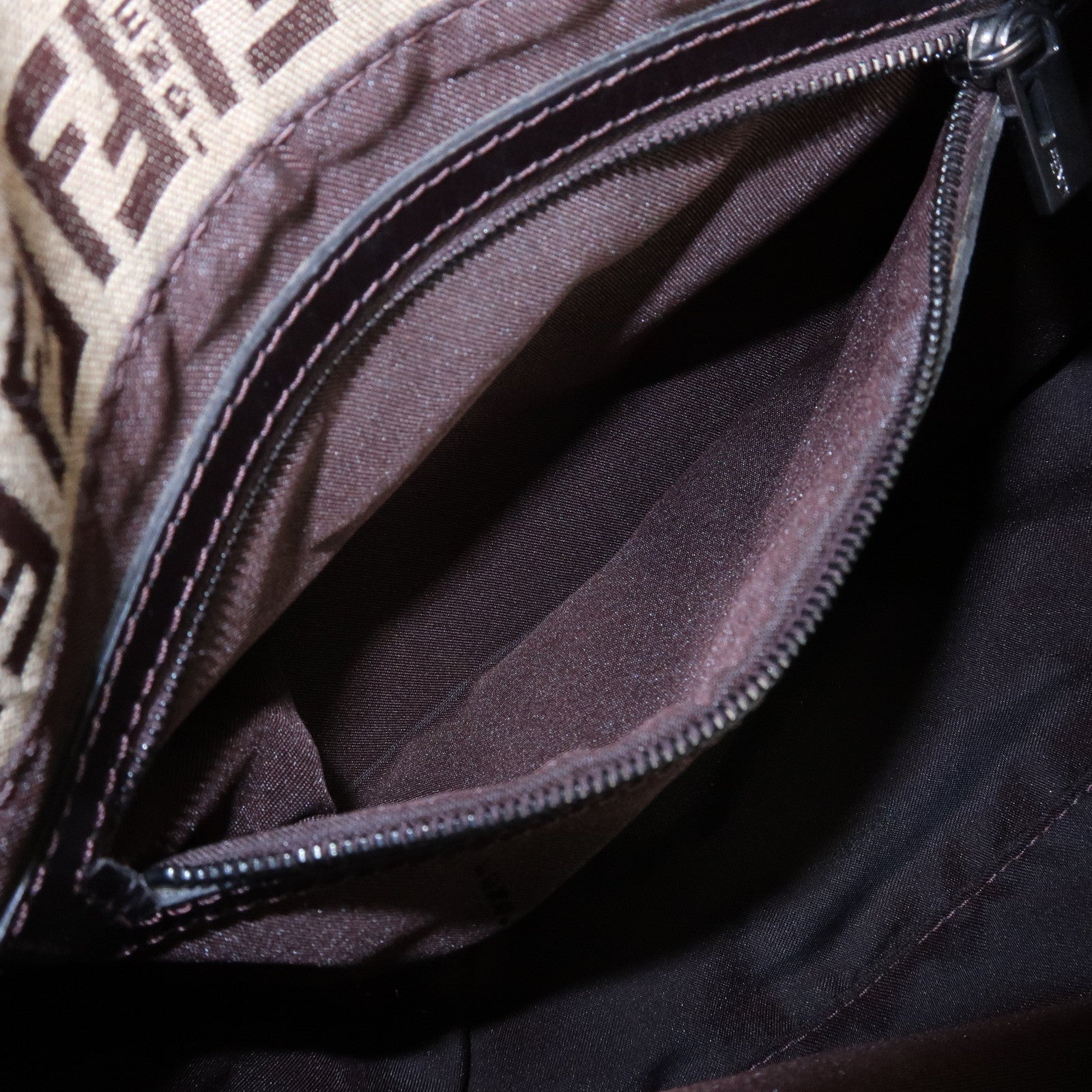 FENDI Zucchino Canvas Leather Mamma Bucket Shoulder Bag 8BR001 Used