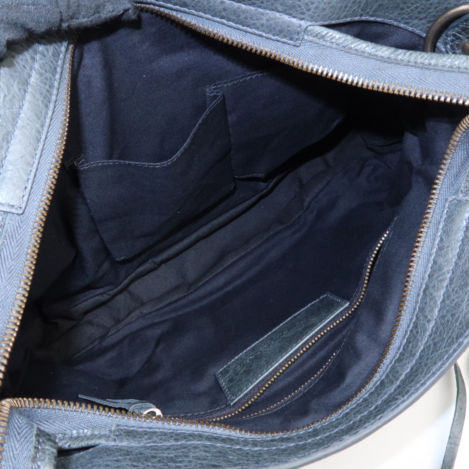 BALENCIAGA The City Leather 2way Bag Hand Bag Green 240579 Used