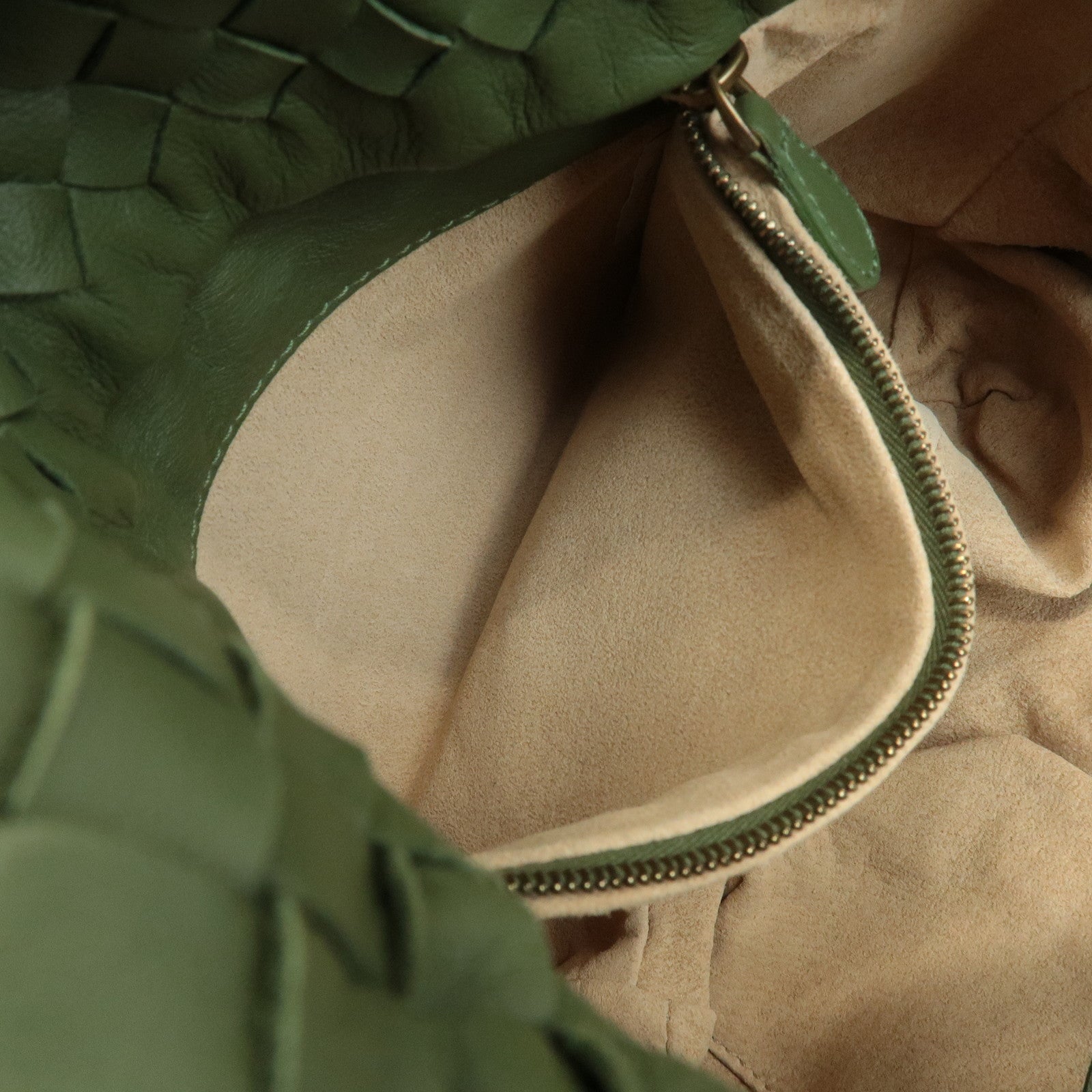 BOTTEGA VENETA Intrecciato Leather Tote Shoulder Bag Green 162937 Used