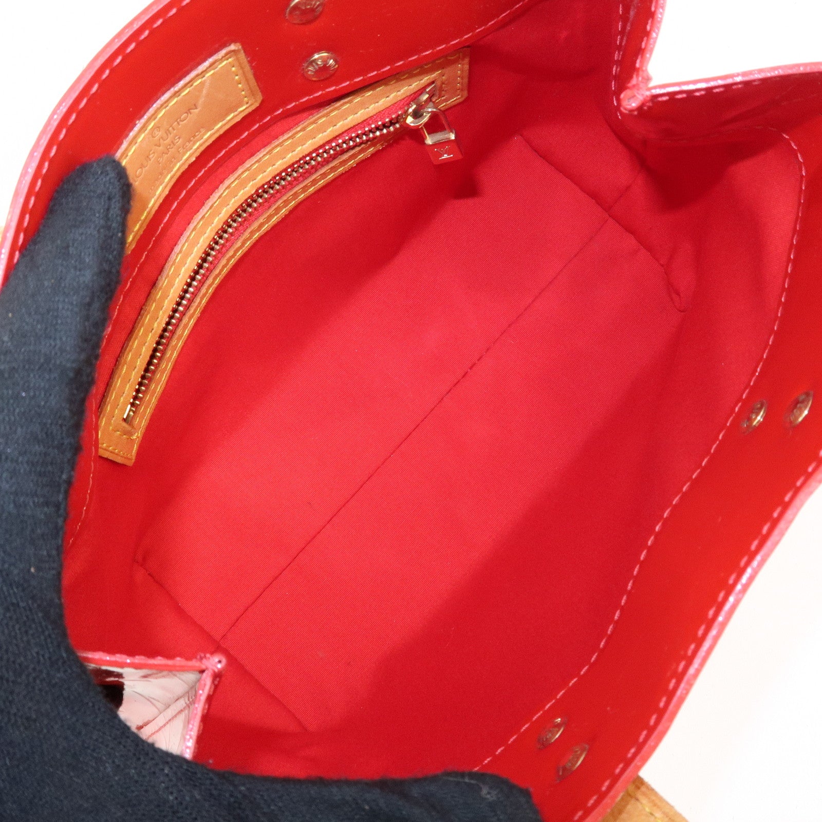 Louis Vuitton Monogram Vernis Lead PM Hand Bag M91088 Rouge Used