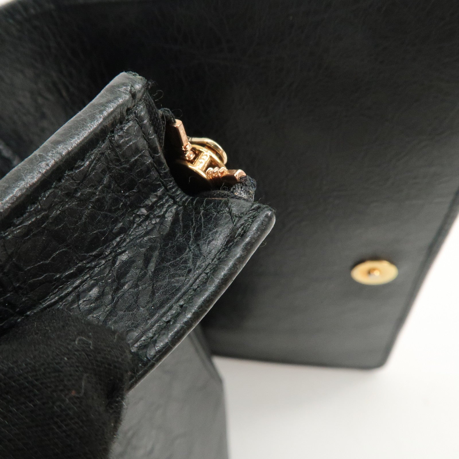 BALENCIAGA Giant Money Leather Bi-fold Long Wallet 233599 Black Used