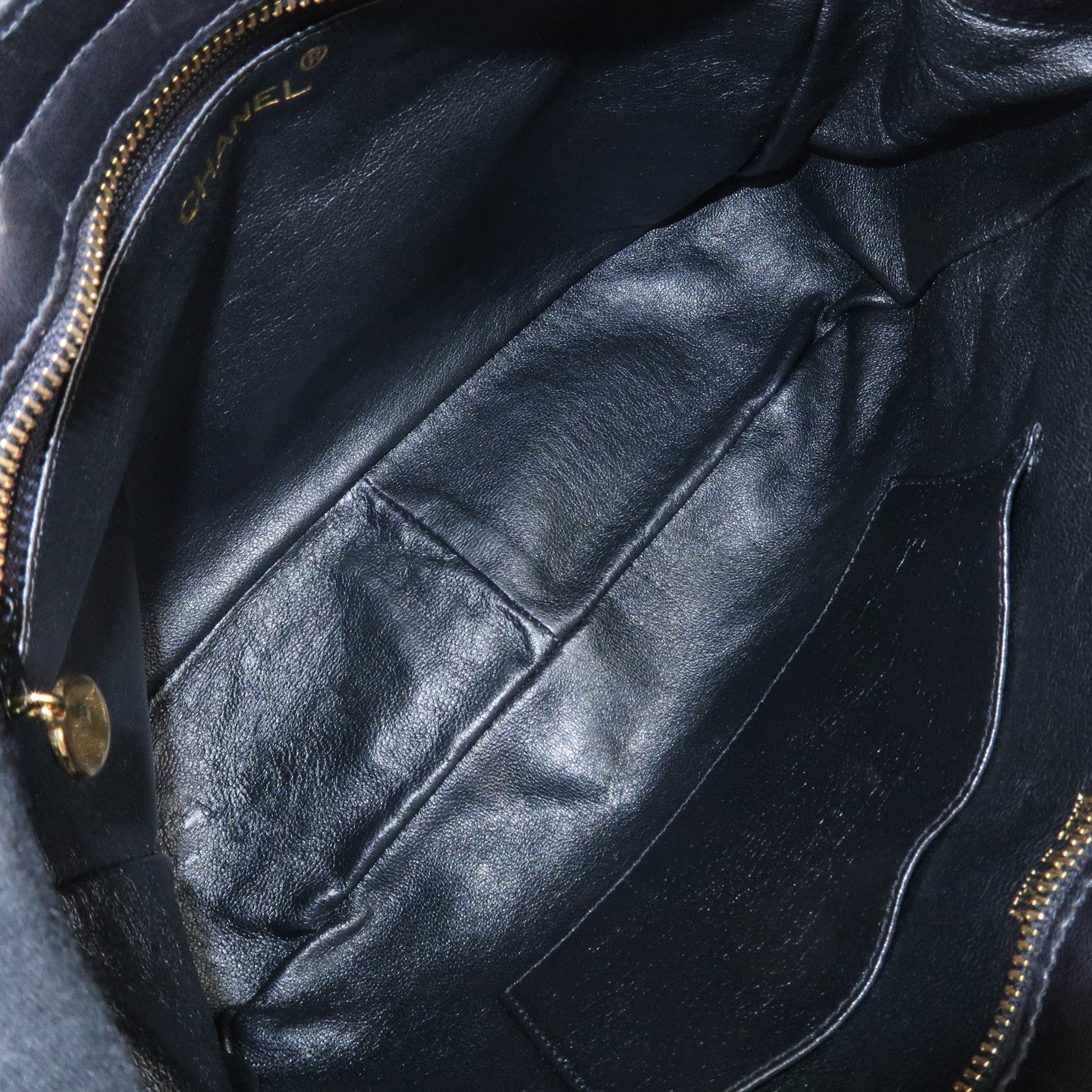 CHANEL Matelasse Lamb Skin COCO Mark Chain Shoulder Bag Black Used