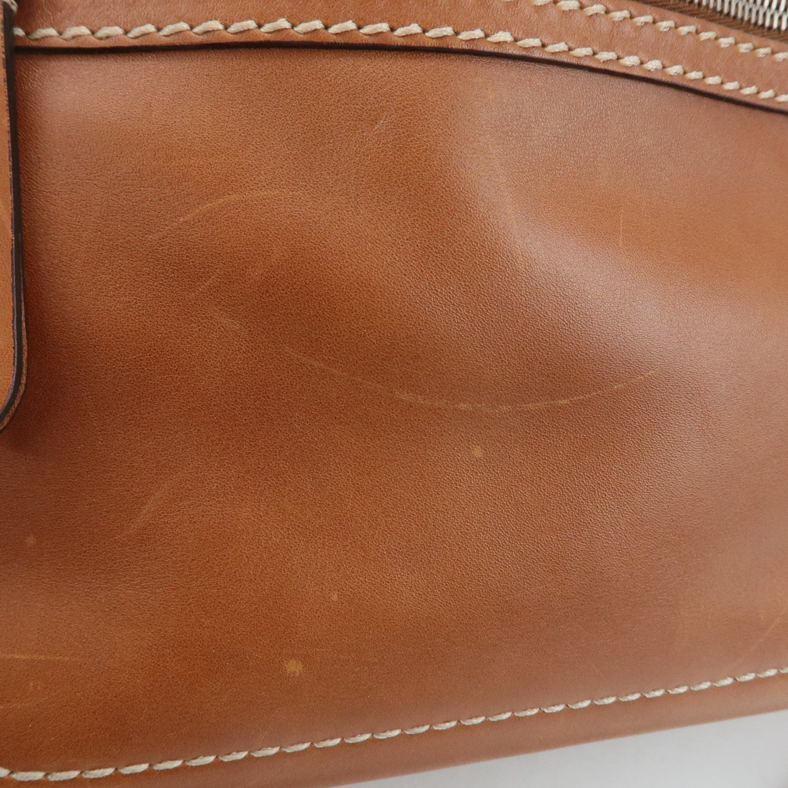 TOD'S Leather 2Way Bag Hand Bag Brown Used