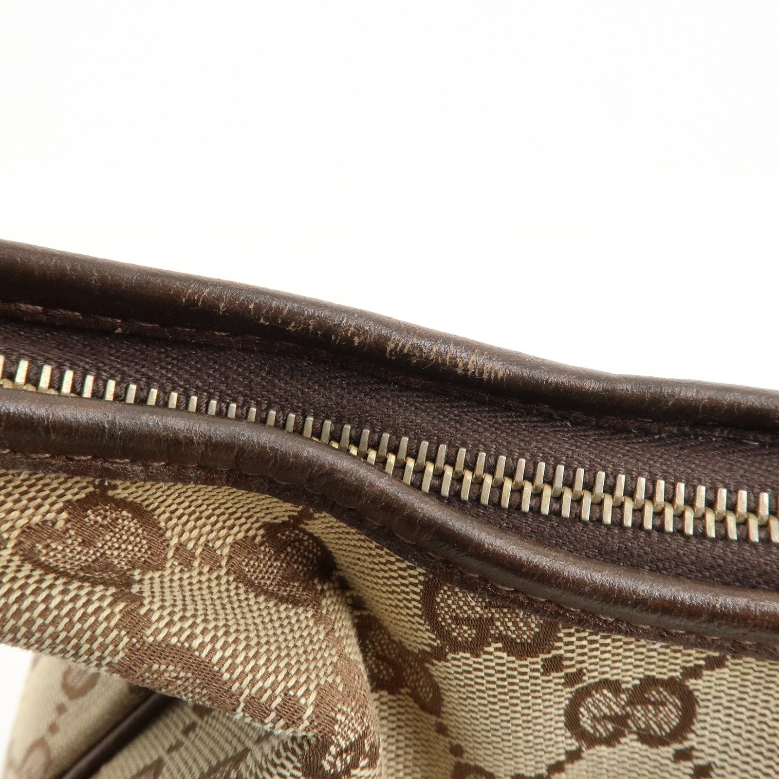 GUCCI Abbey GG Canvas Leather Shoulder Bag Beige Brown 130738 Used