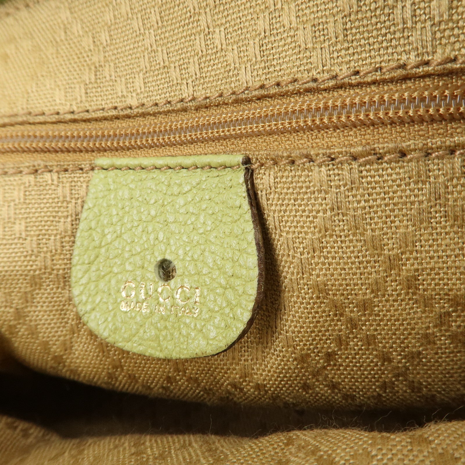 GUCCI Bamboo Suede Leather 2WAY Shoulder Bag Green 007.2032 Used