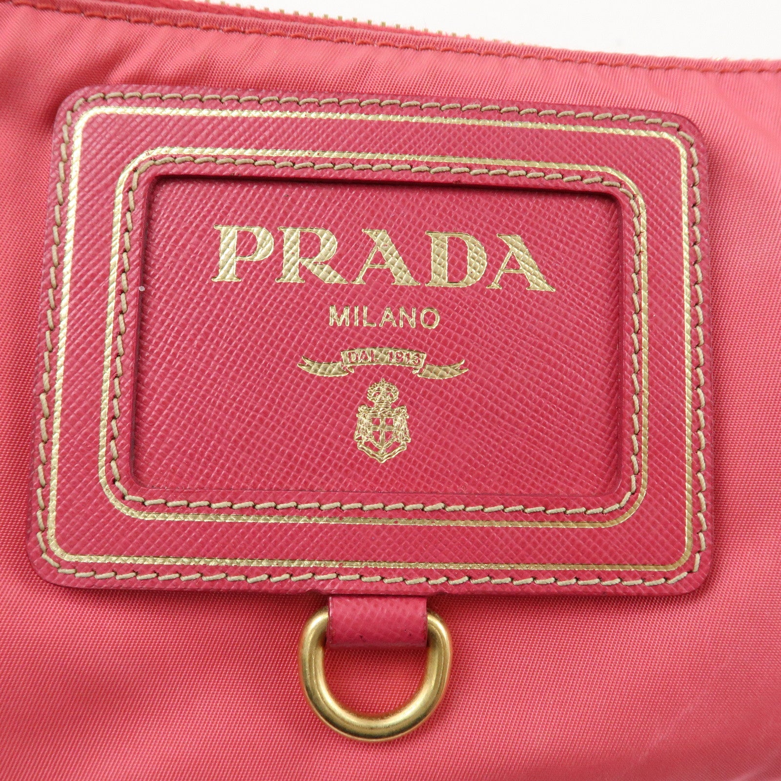 PRADA Nylon Saffiano Leather Shoulder Bag Hand Bag Pink Used